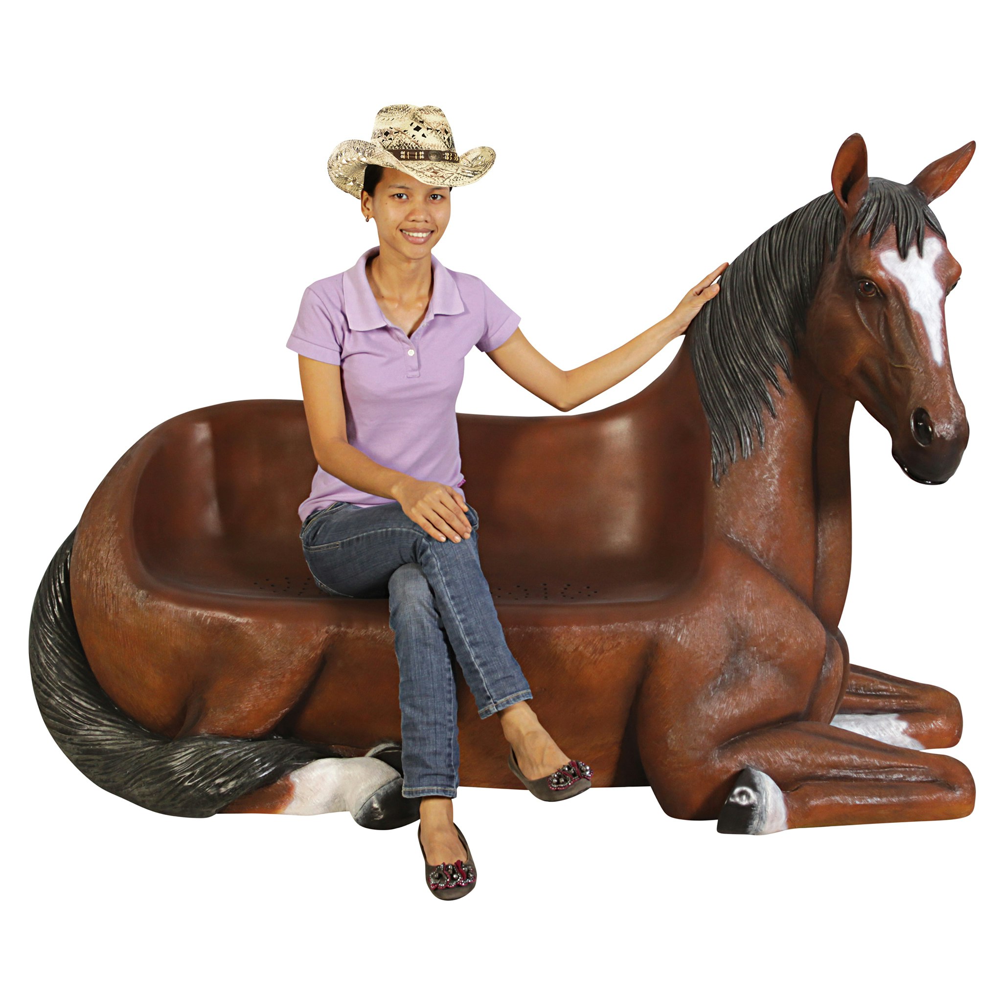 Toscano - Saddle-Up Horse Photo Op Sculptural Bench