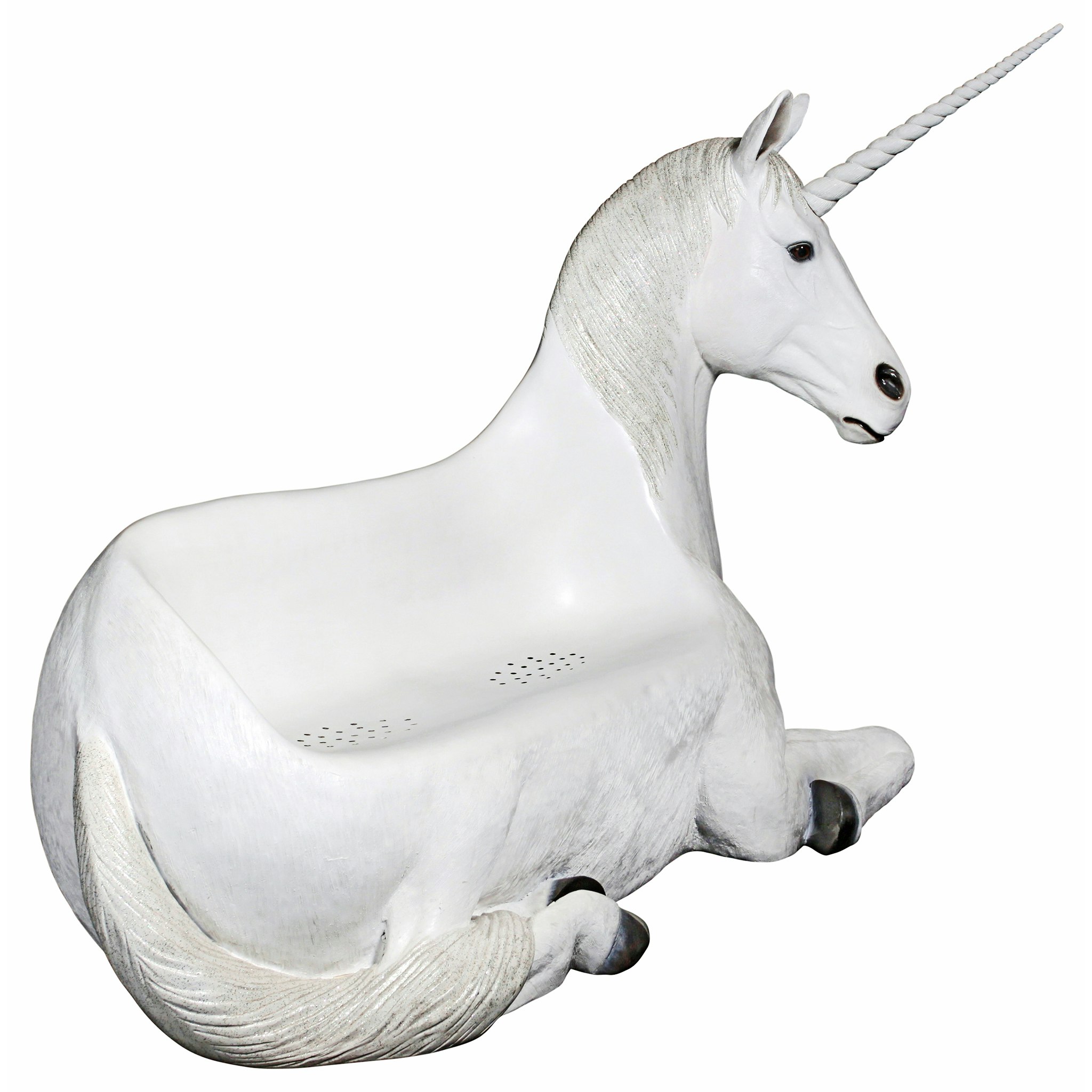 Toscano - Mystical Horned Unicorn Photo Op Sculptural Bench