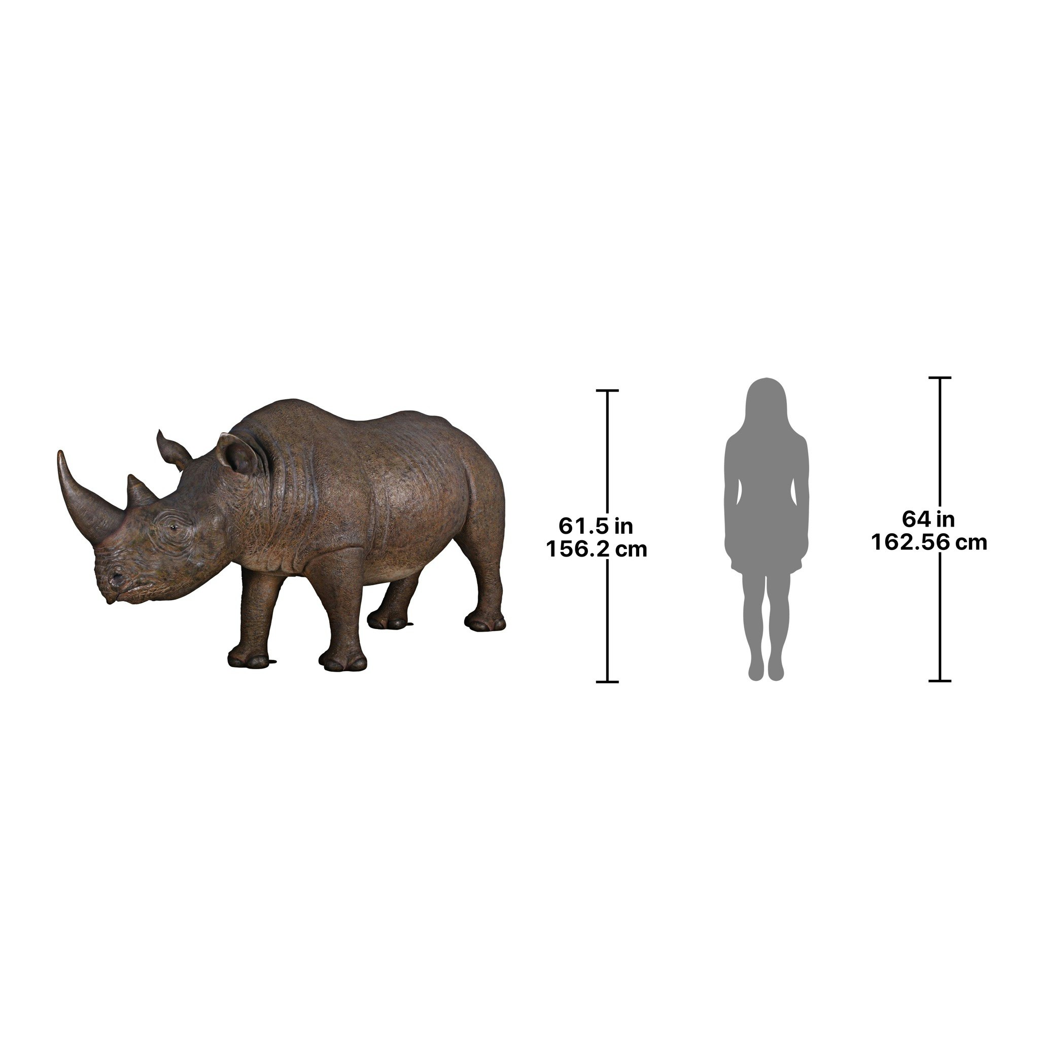 Toscano - Life-Sized Rhinoceros Garden Animal Statue