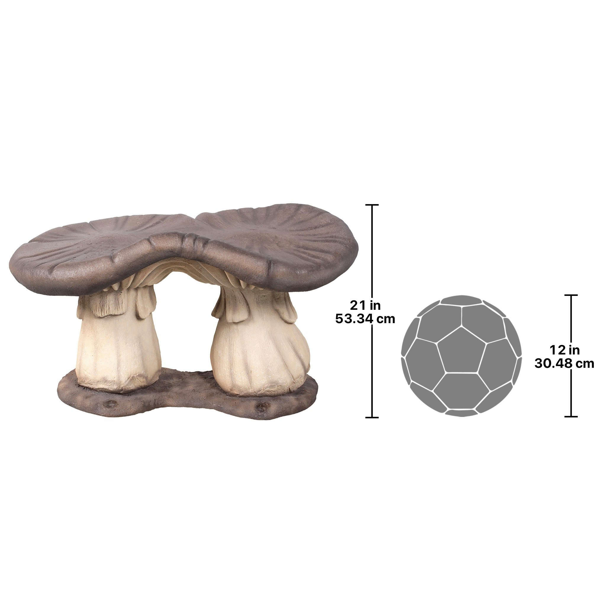 Toscano - Massive Mystic Mushroom Photo Op Sculptural Bench