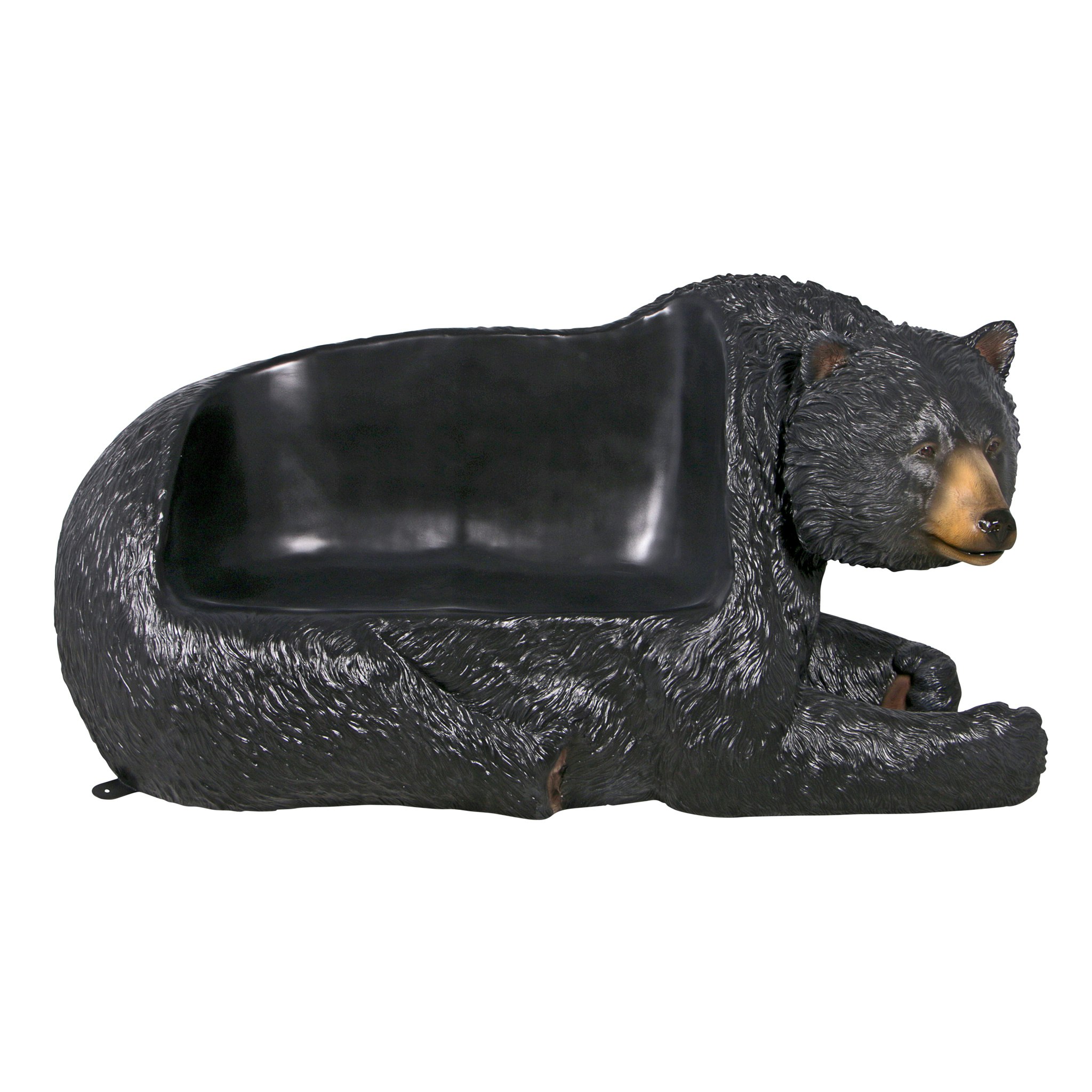 Toscano - Brawny Black Bear Sculptural Bench