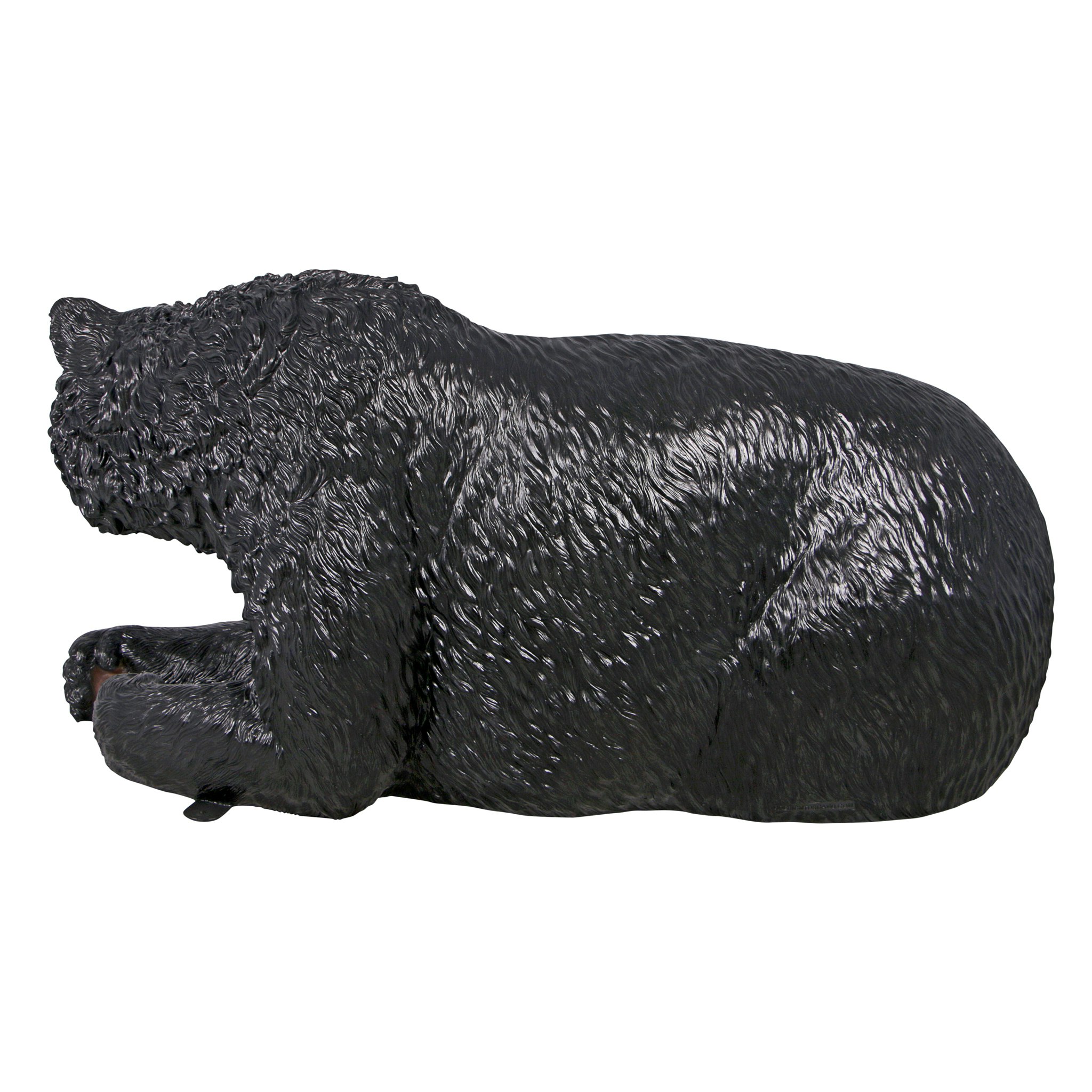 Toscano - Brawny Black Bear Sculptural Bench