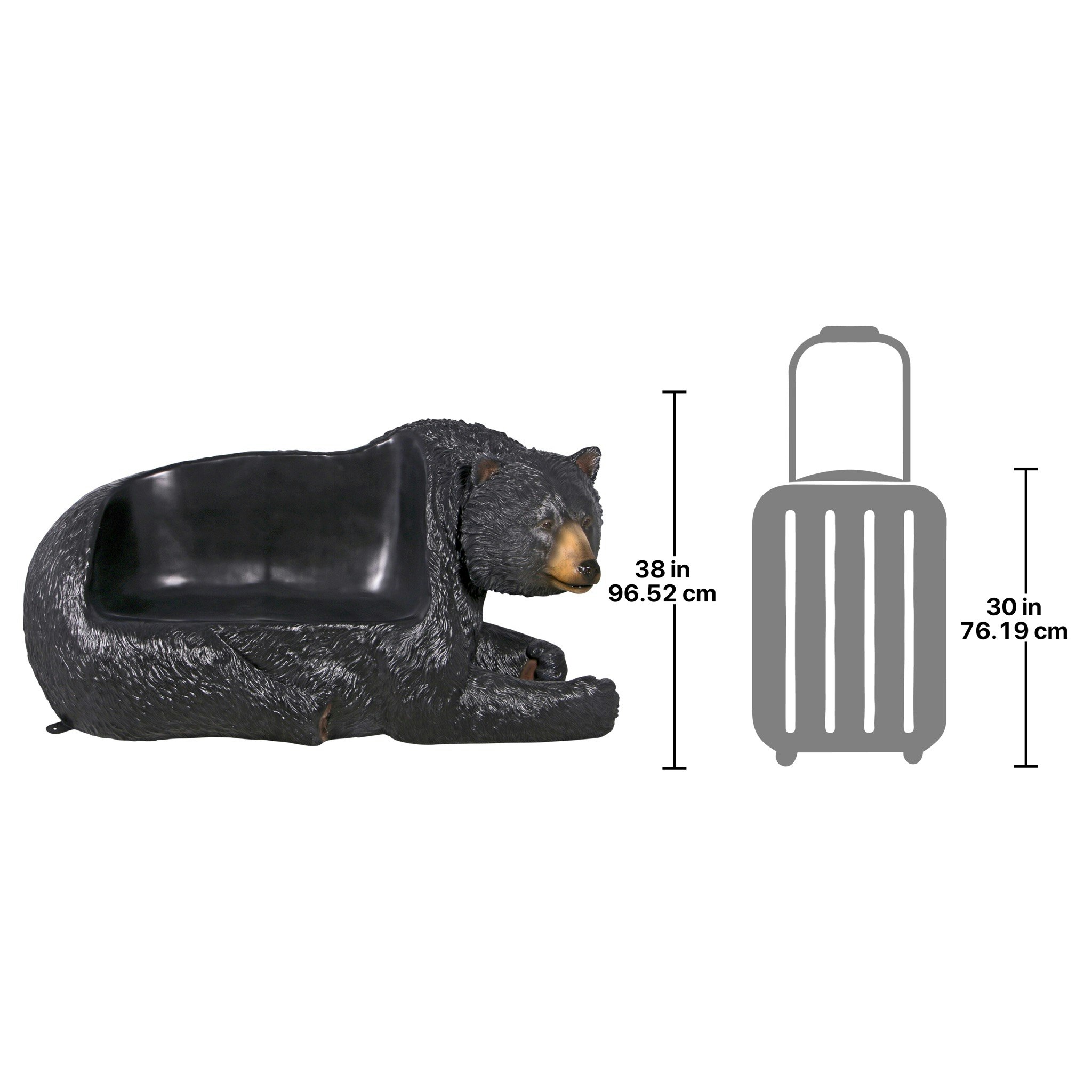 Toscano - Brawny Black Bear Sculptural Bench