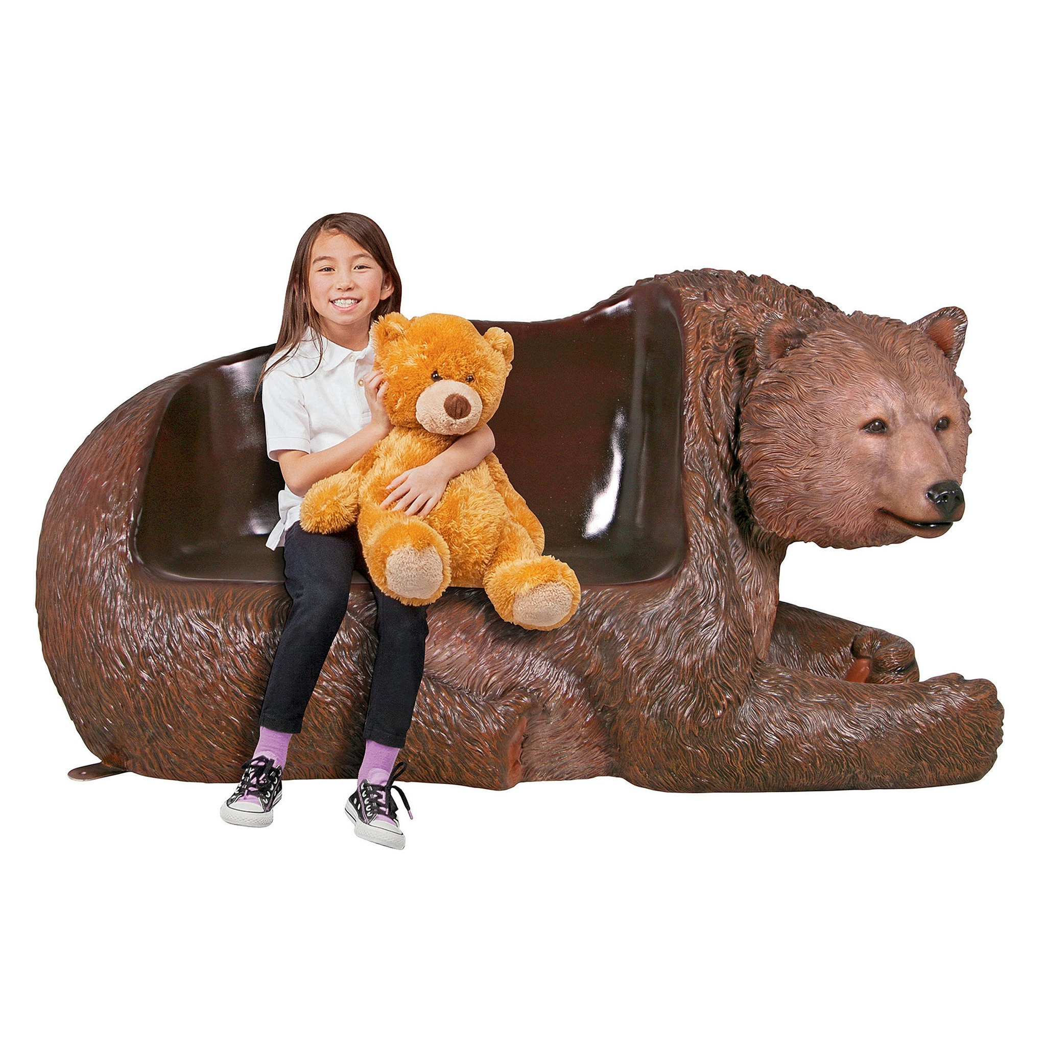 Toscano - Brawny Grizzly Brown Bear Sculptural Bench