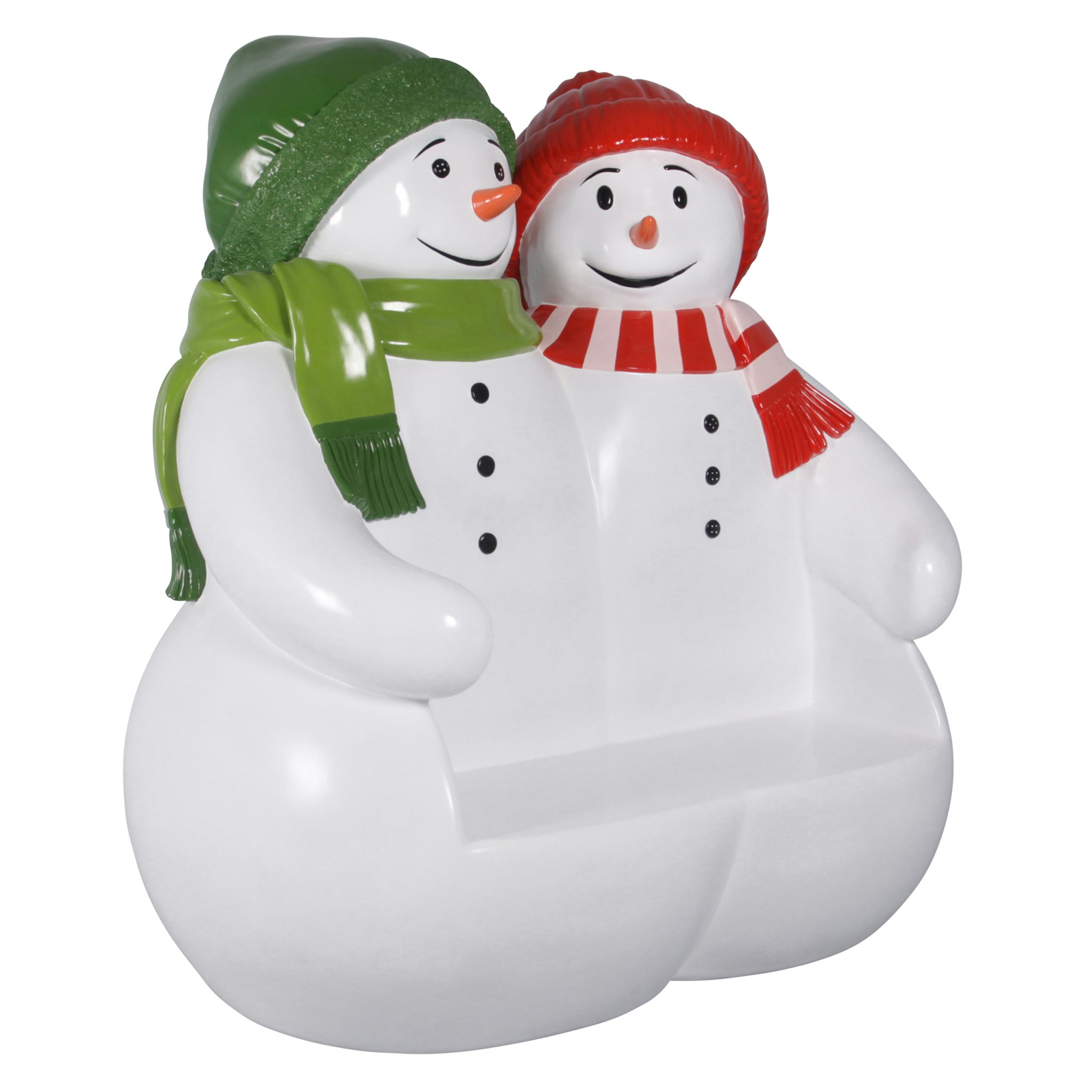 Toscano - Powder Pals Holiday Snowman Photo Op Sculptural Bench