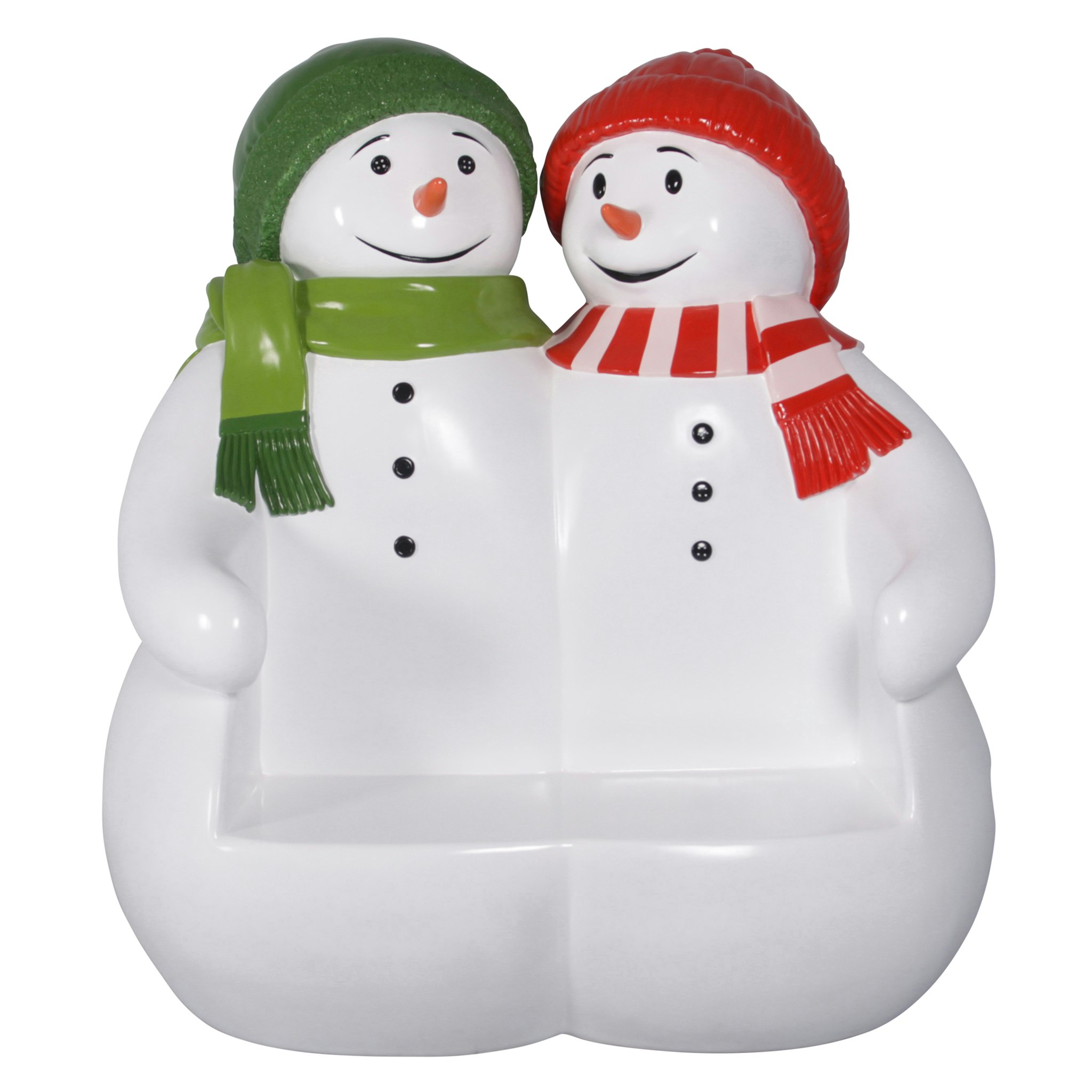 Toscano - Powder Pals Holiday Snowman Photo Op Sculptural Bench