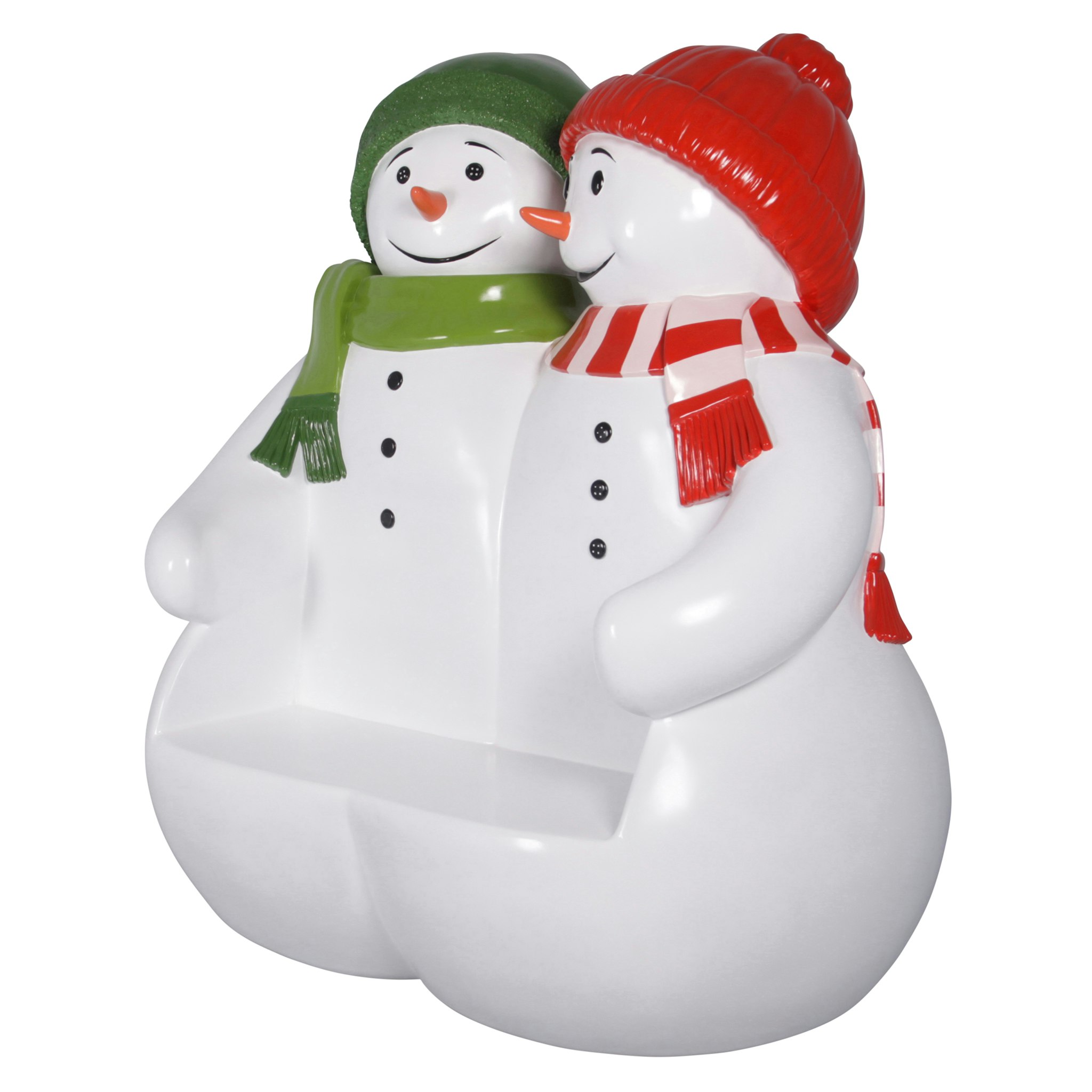 Toscano - Powder Pals Holiday Snowman Photo Op Sculptural Bench