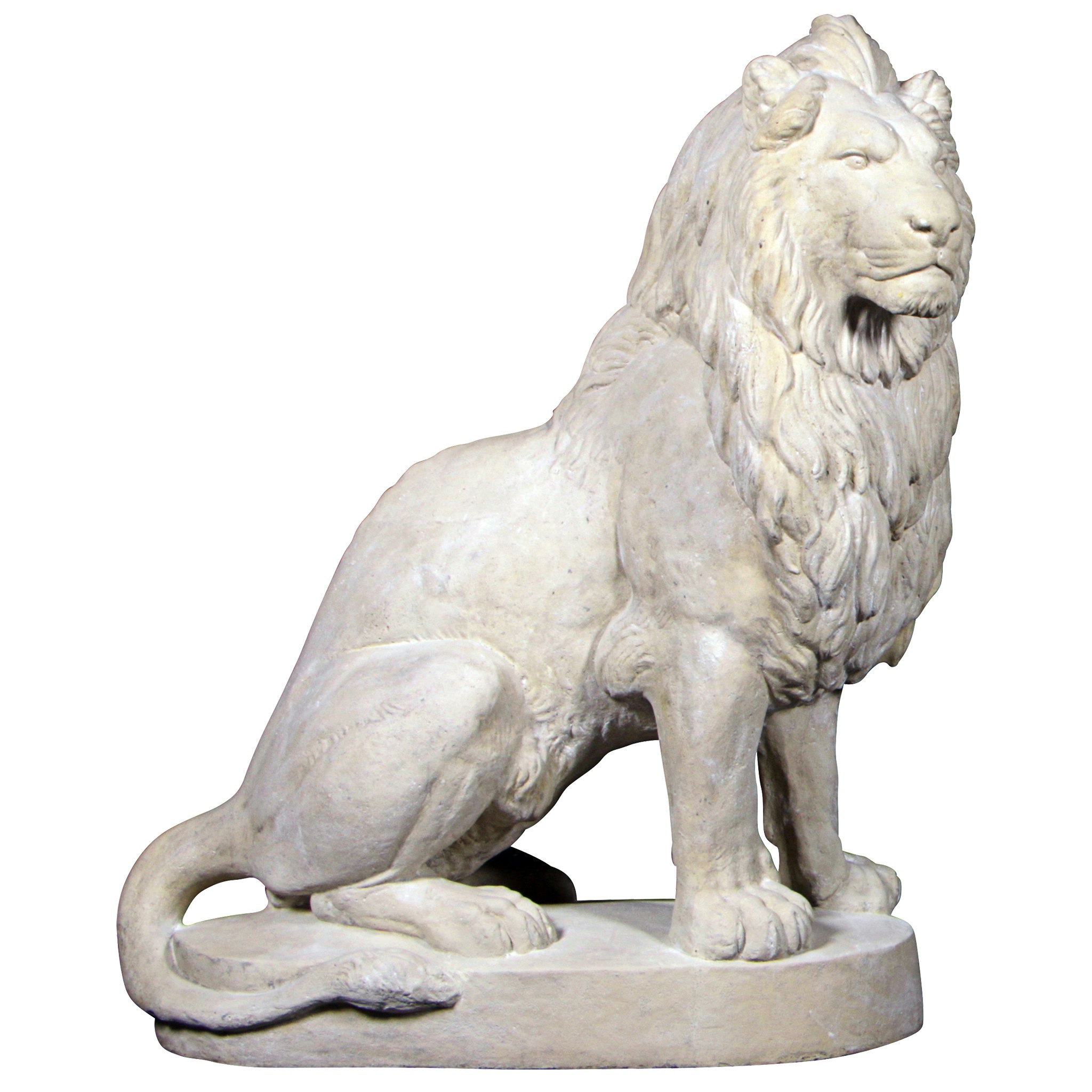 Toscano Stately Chateau Lion Sentinel Garden Statue - Left