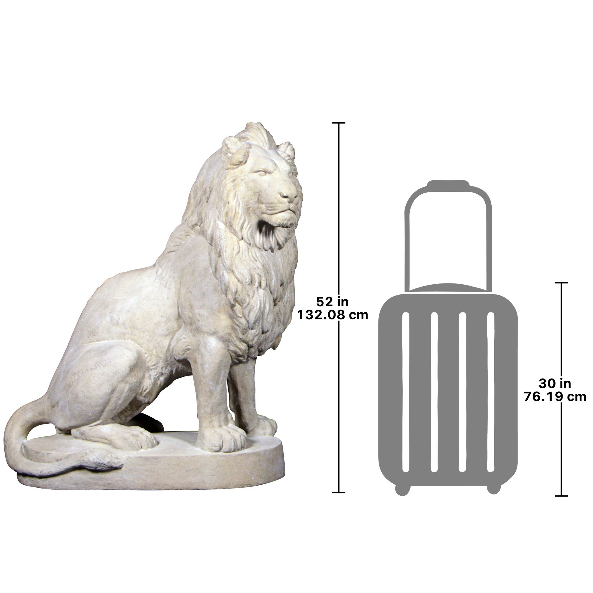 Toscano Stately Chateau Lion Sentinel Garden Statue - Left