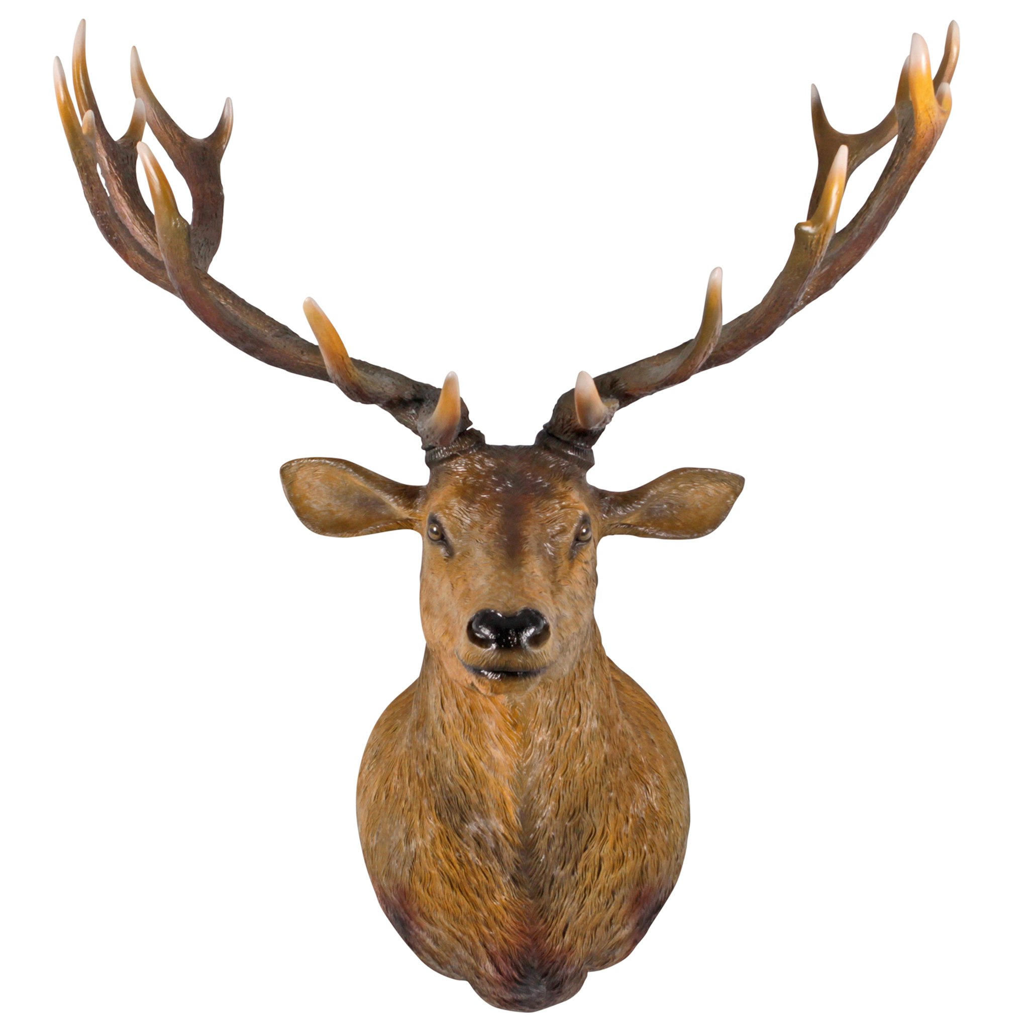 Toscano - Big Antler Buck Trophy Deer Head Wall Sculpture