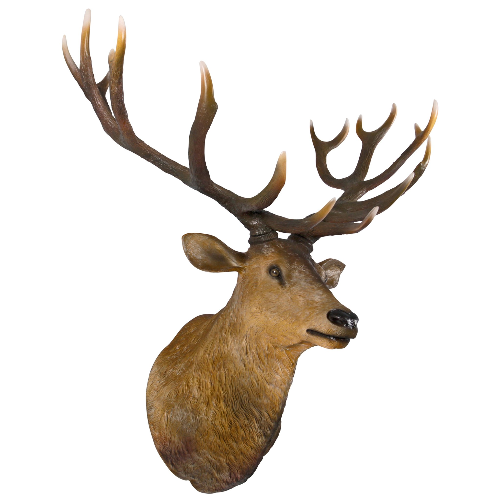 Toscano - Big Antler Buck Trophy Deer Head Wall Sculpture