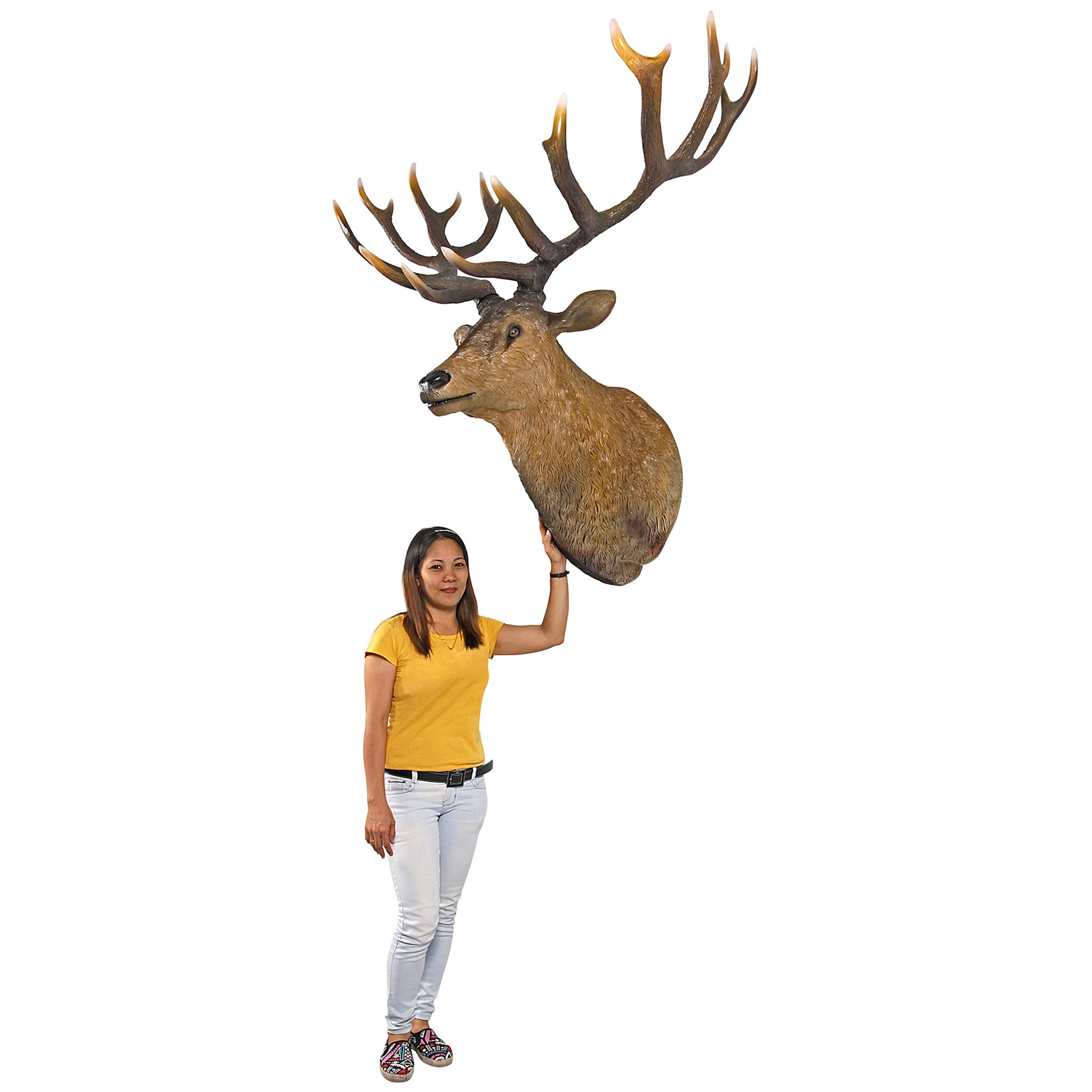 Toscano - Big Antler Buck Trophy Deer Head Wall Sculpture