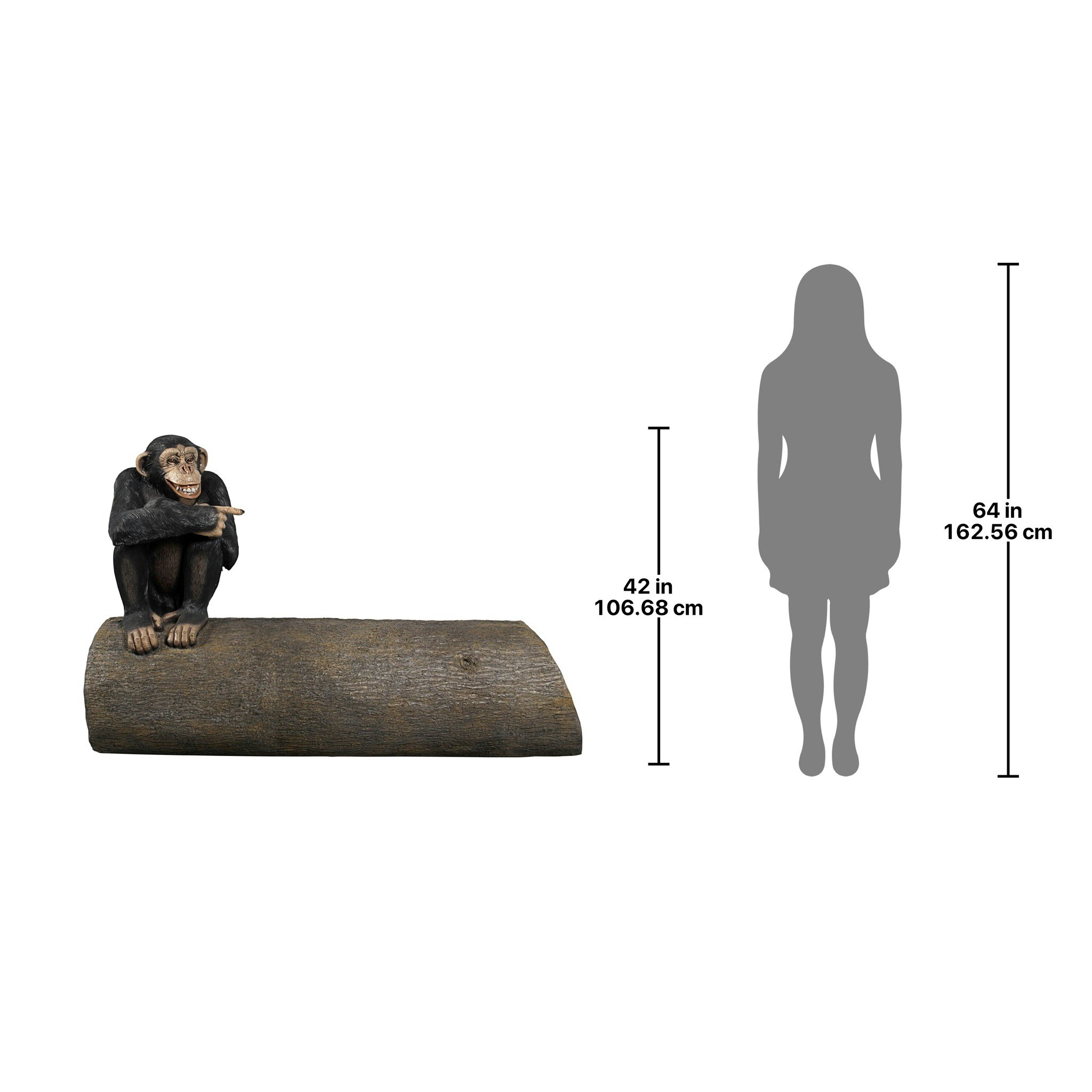 Toscano - Monkey See Monkey Do Chimpanzee Photo Op Sculptural Bench