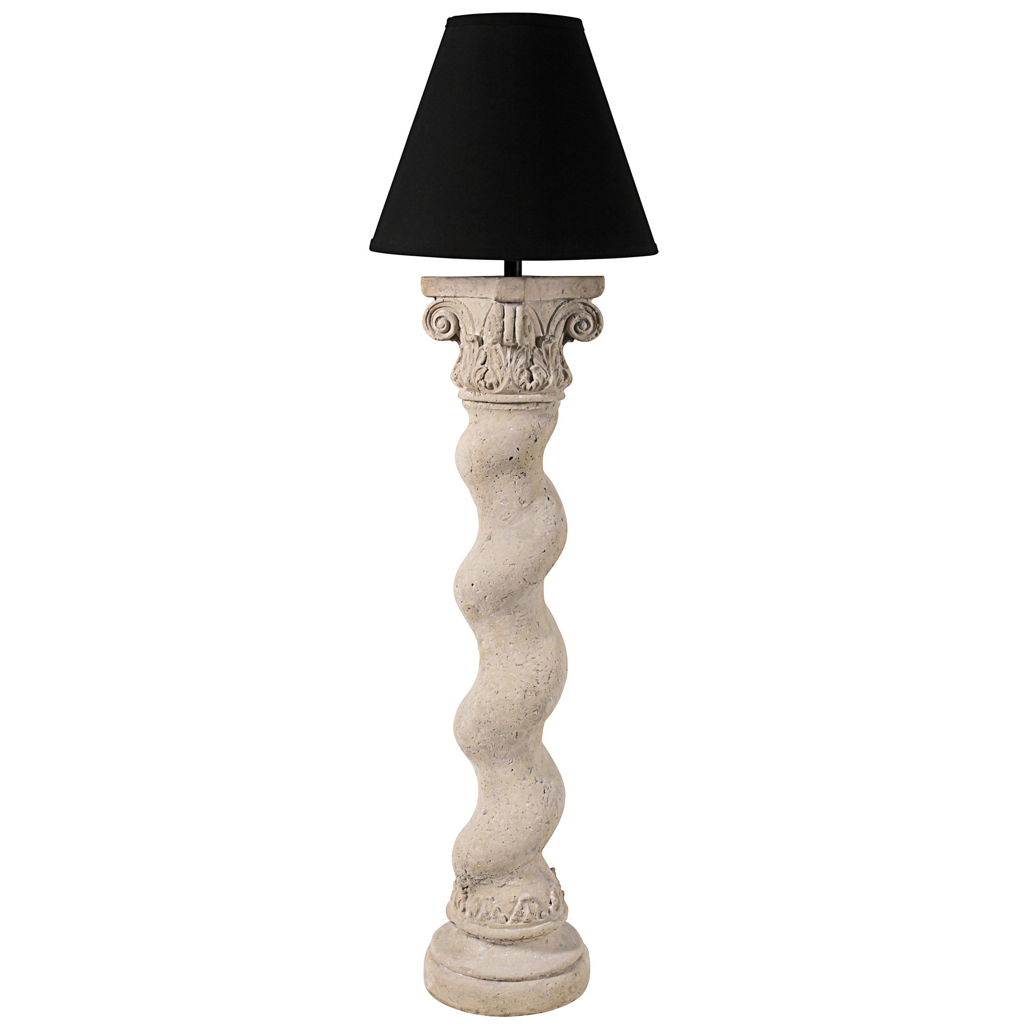 Toscano Bernini Barley Twist Column Floor Lamp - Faux Stone