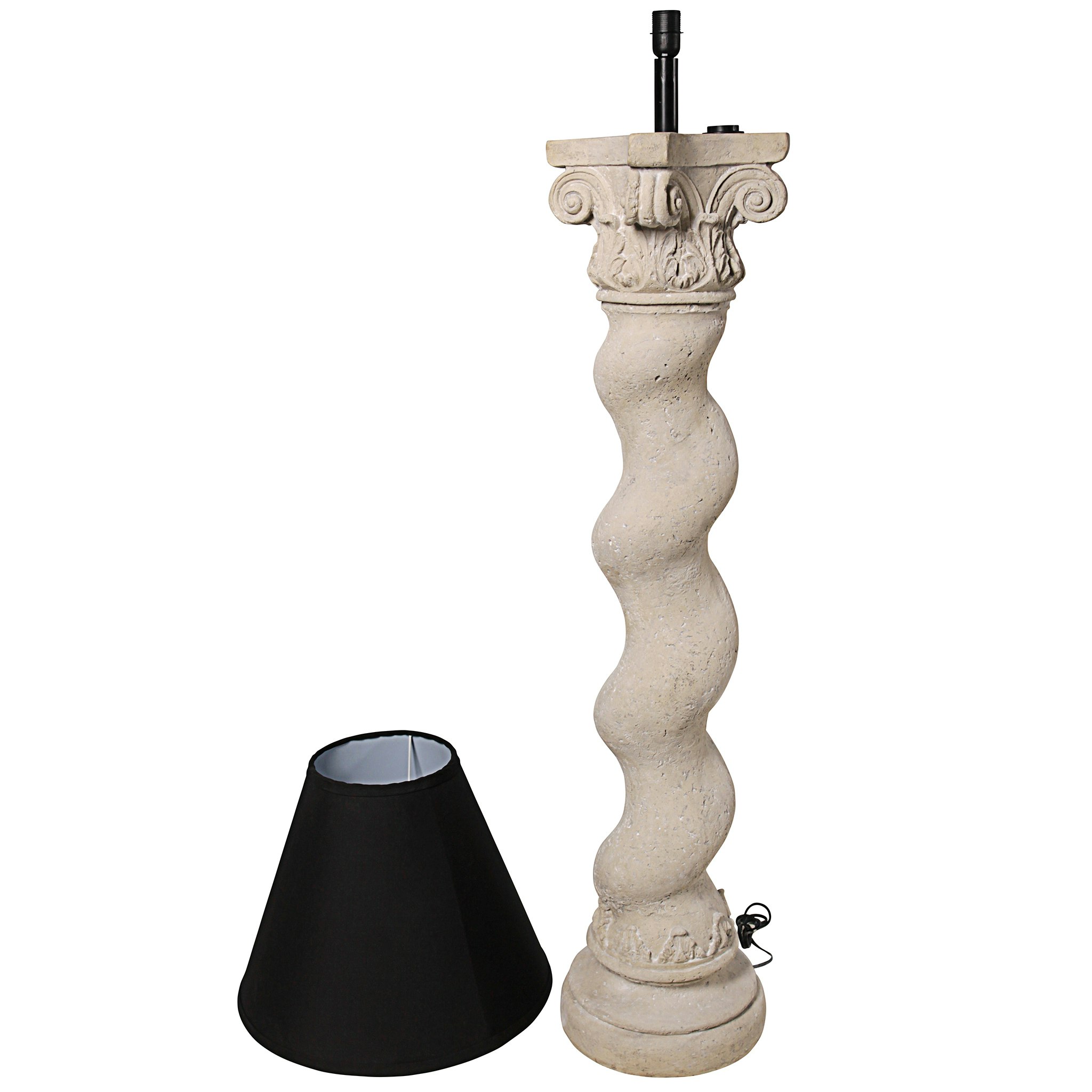 Toscano Bernini Barley Twist Column Floor Lamp - Faux Stone