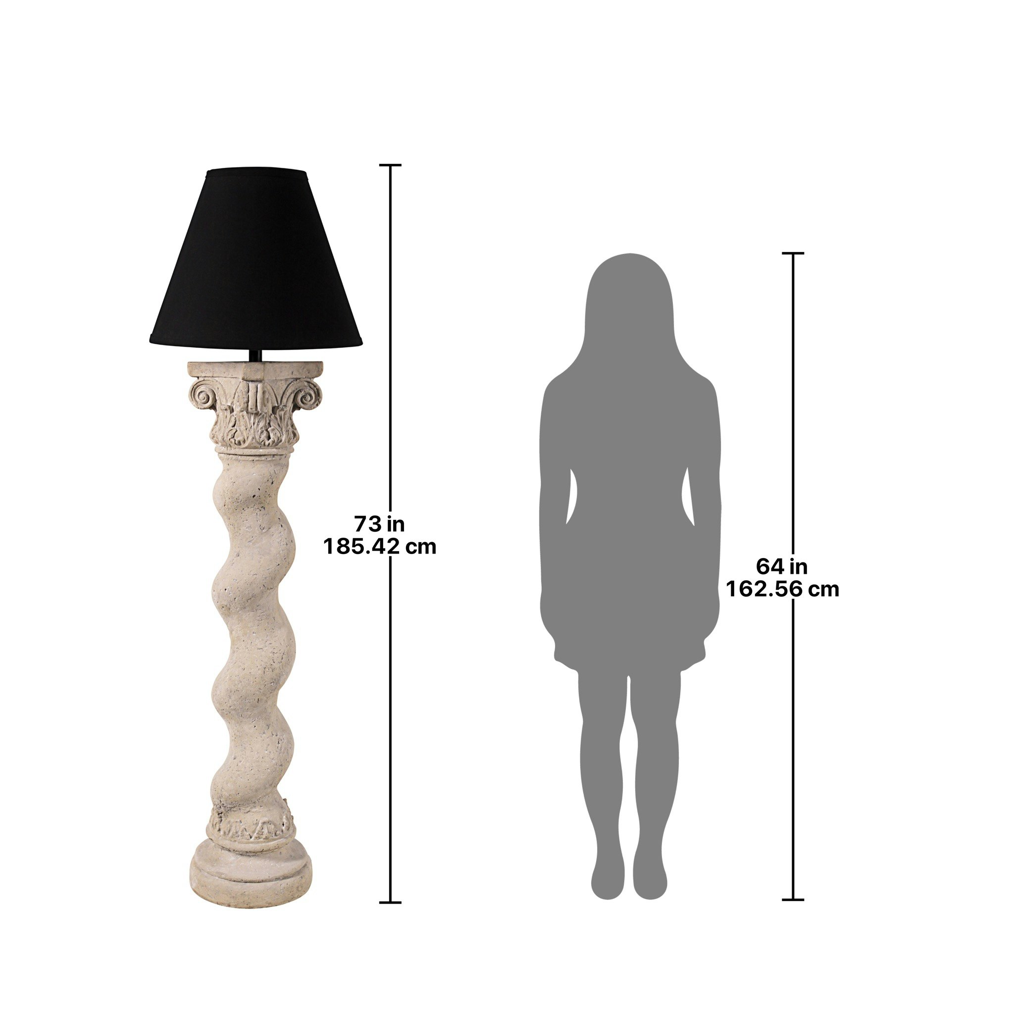 Toscano Bernini Barley Twist Column Floor Lamp - Faux Stone