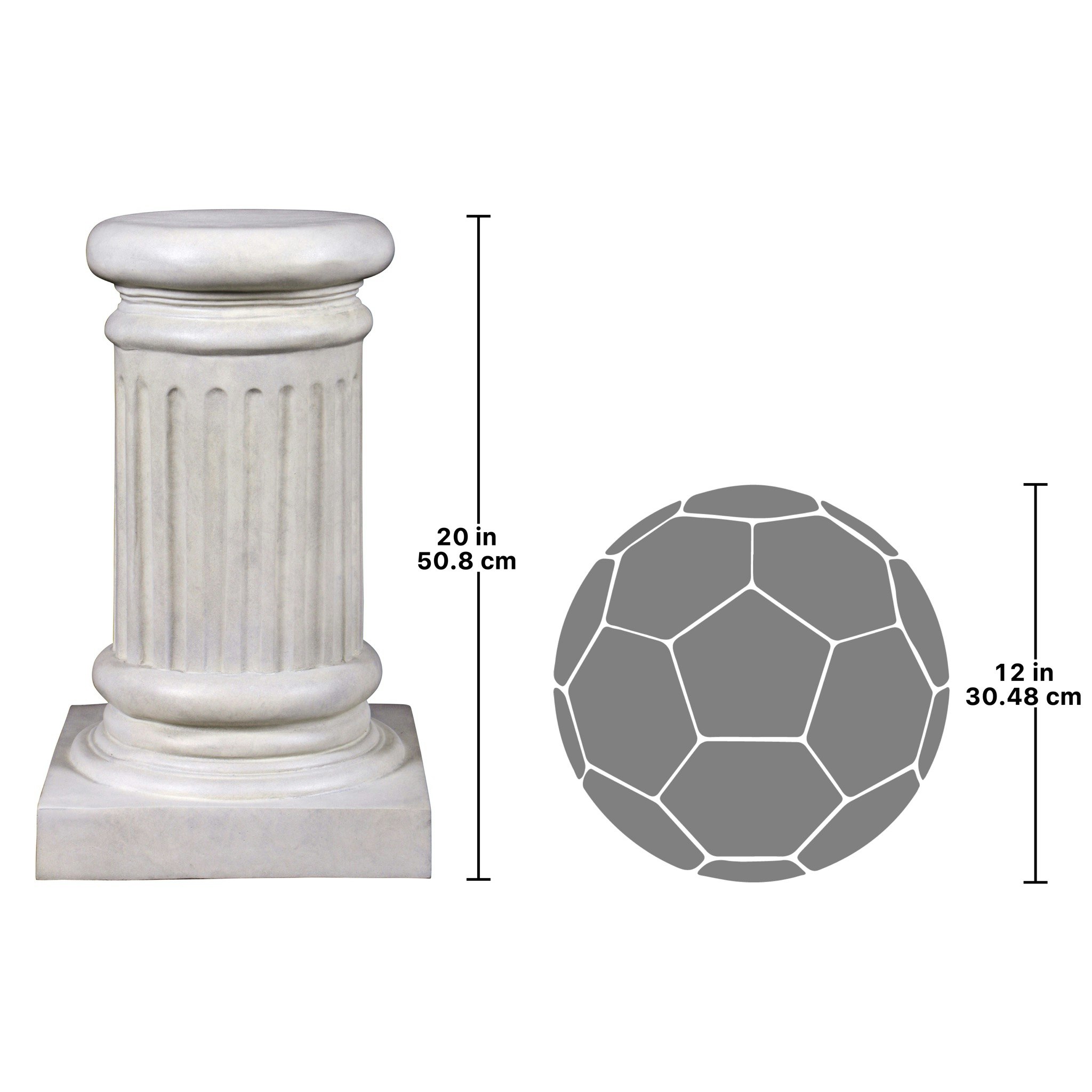 Toscano - Classical Greek Fluted Small Garden Statuary Pedestal