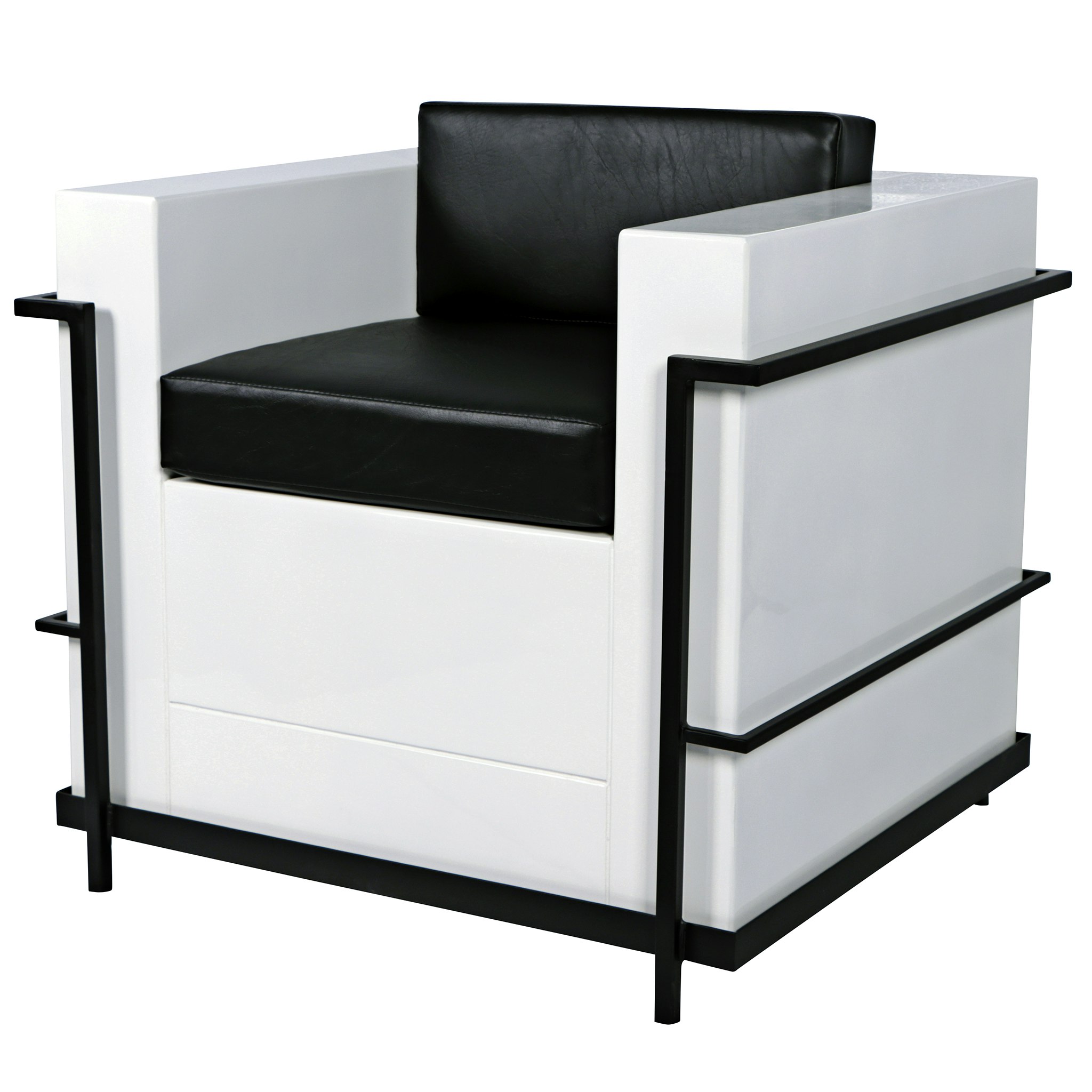 Toscano™ Modernist Lounge Chair - White/Black, Fiberglass