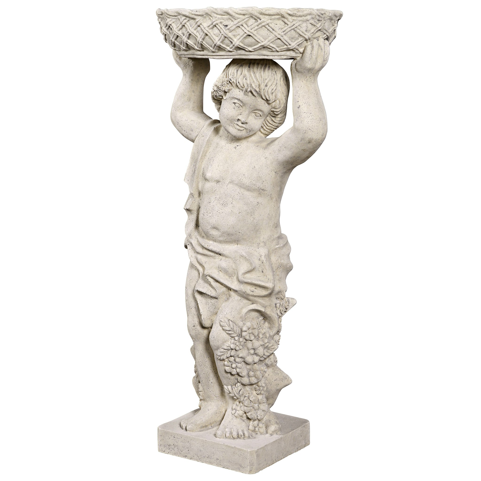 Toscano Young Bacchus with Basket Planter Garden Statue - Bacchus Left