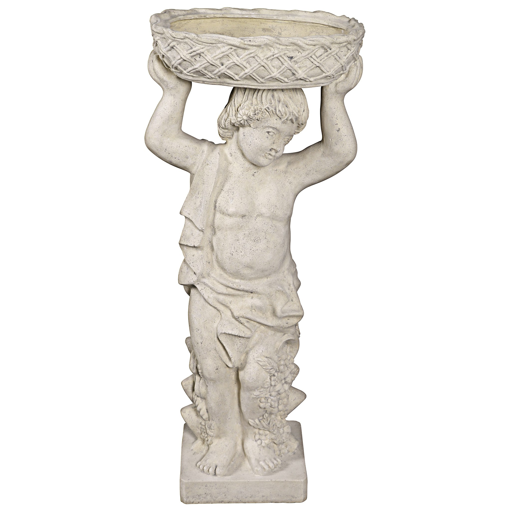 Toscano Young Bacchus with Basket Planter Garden Statue - Bacchus Left