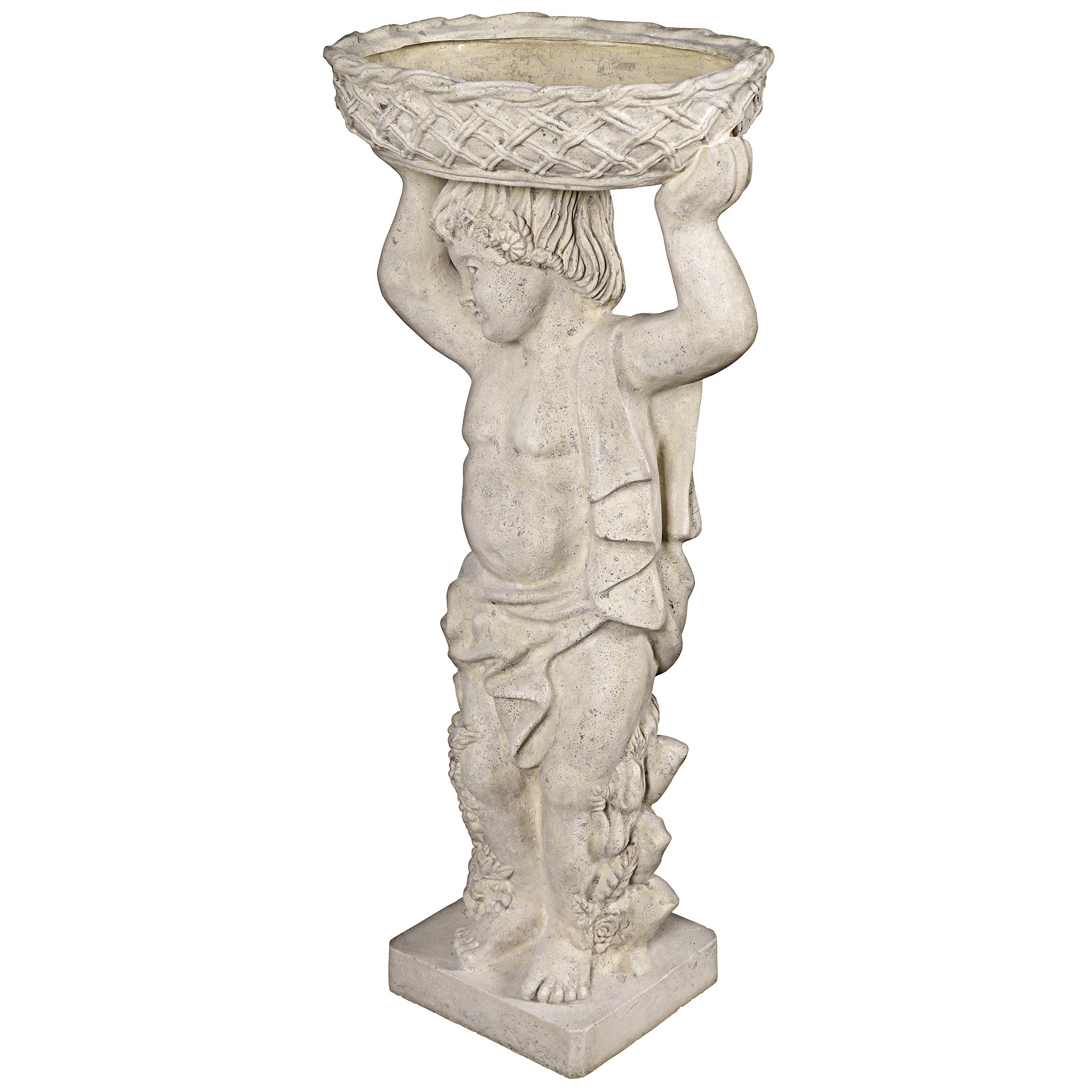 Toscano Young Bacchus with Basket Planter Garden Statue - Bacchus Right