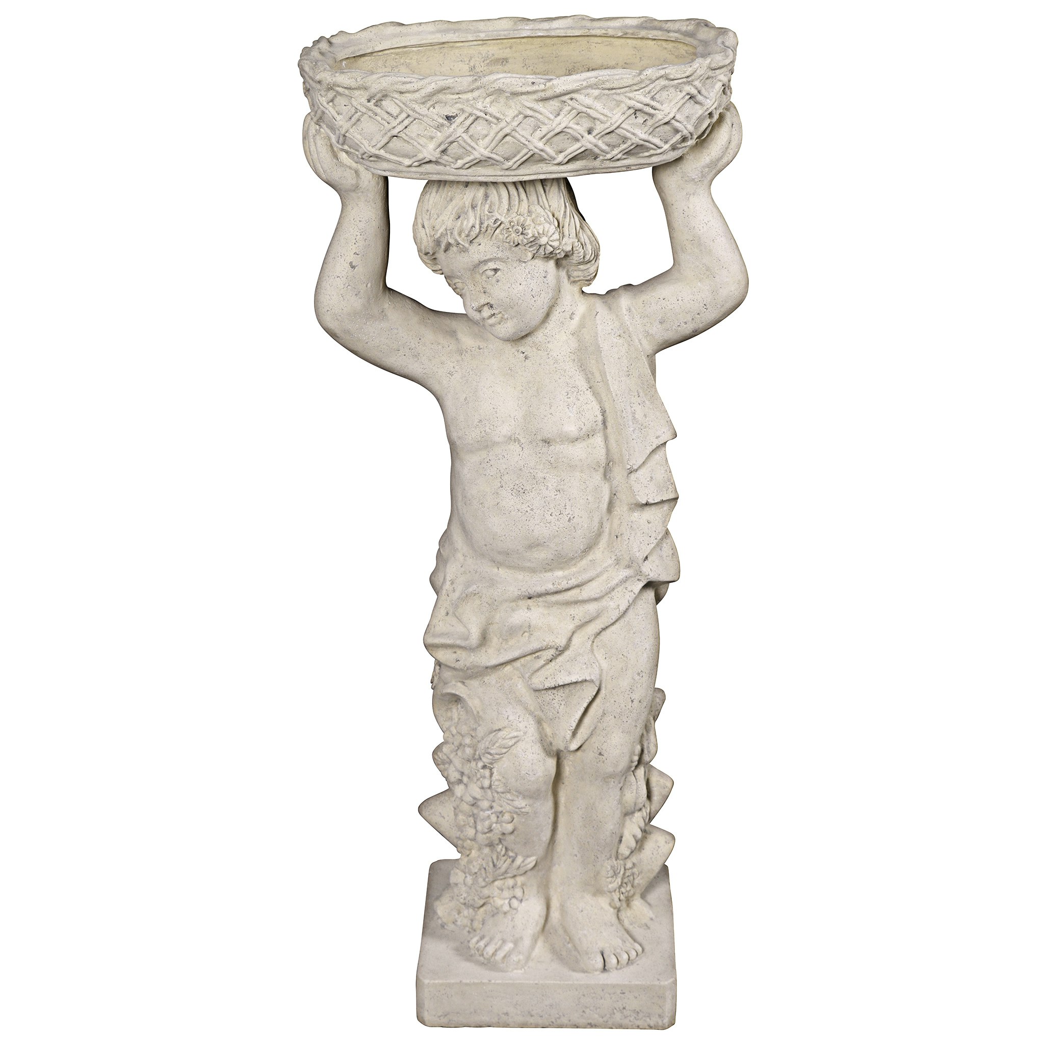 Toscano Young Bacchus with Basket Planter Garden Statue - Bacchus Right