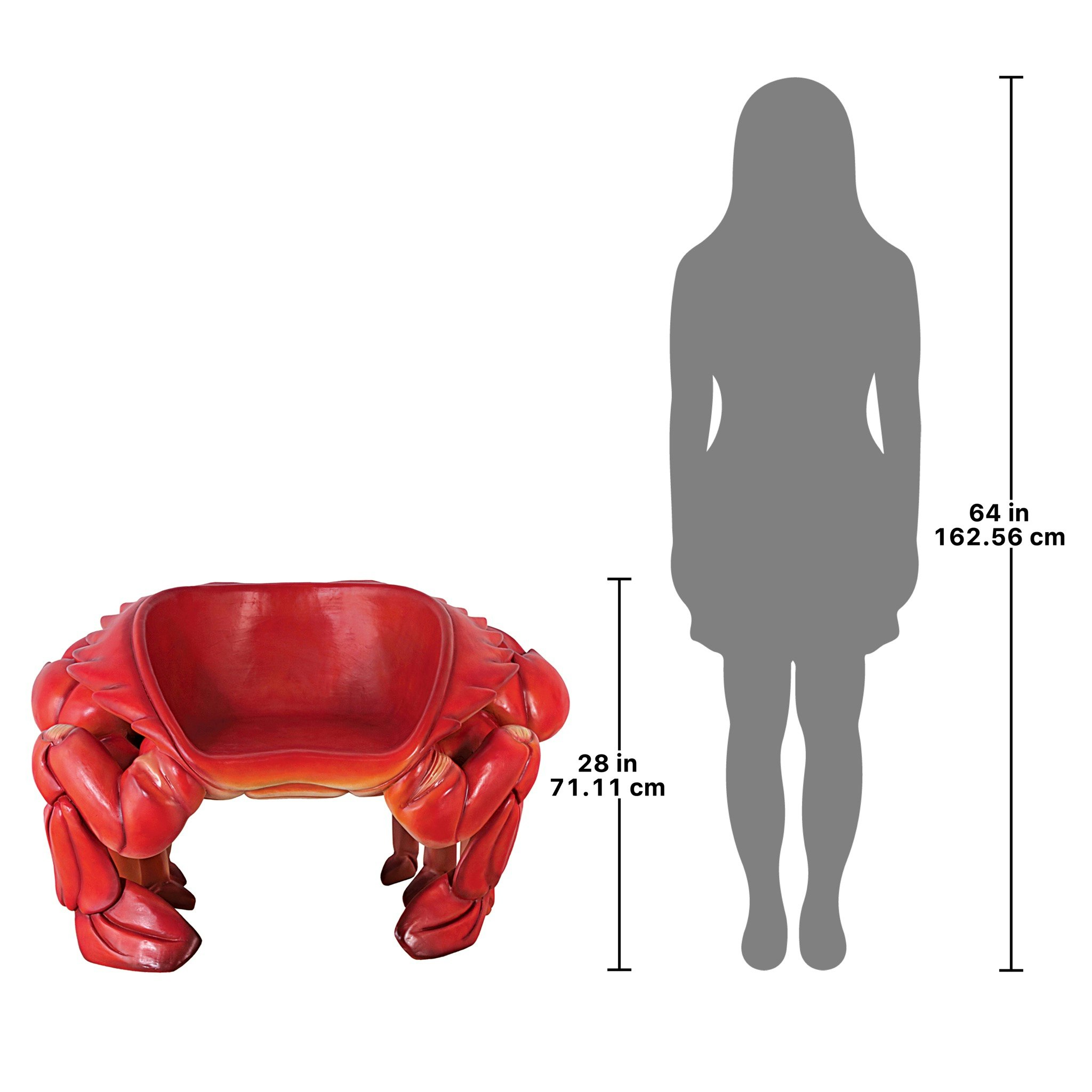 Toscano™ Red King Crab Sculptural Chair - Red, Fiberglass