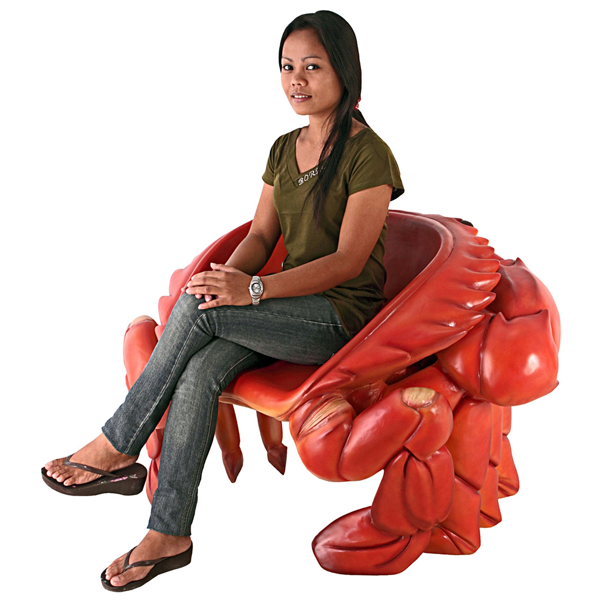 Toscano™ Red King Crab Sculptural Chair - Red, Fiberglass