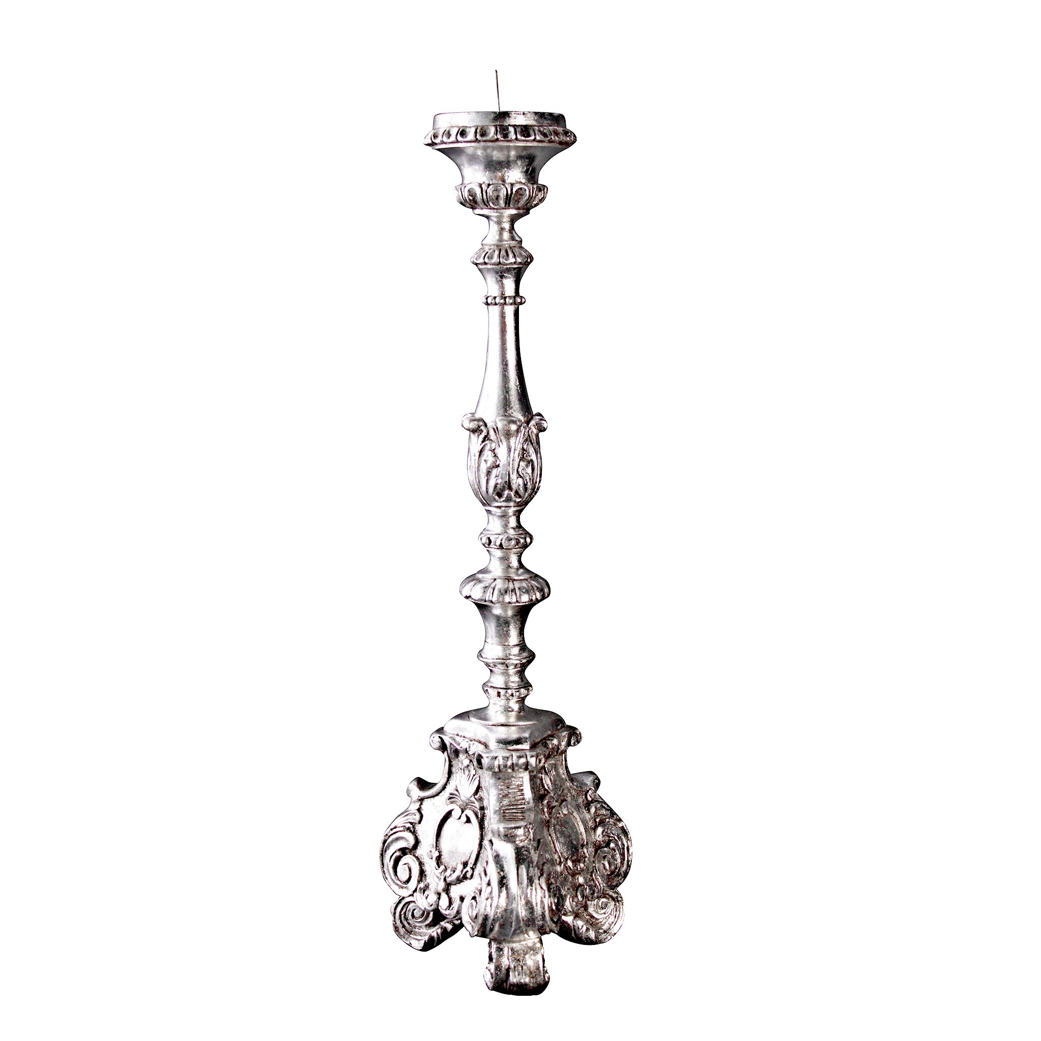 Toscano European Scroll-Footed Large Candlestick