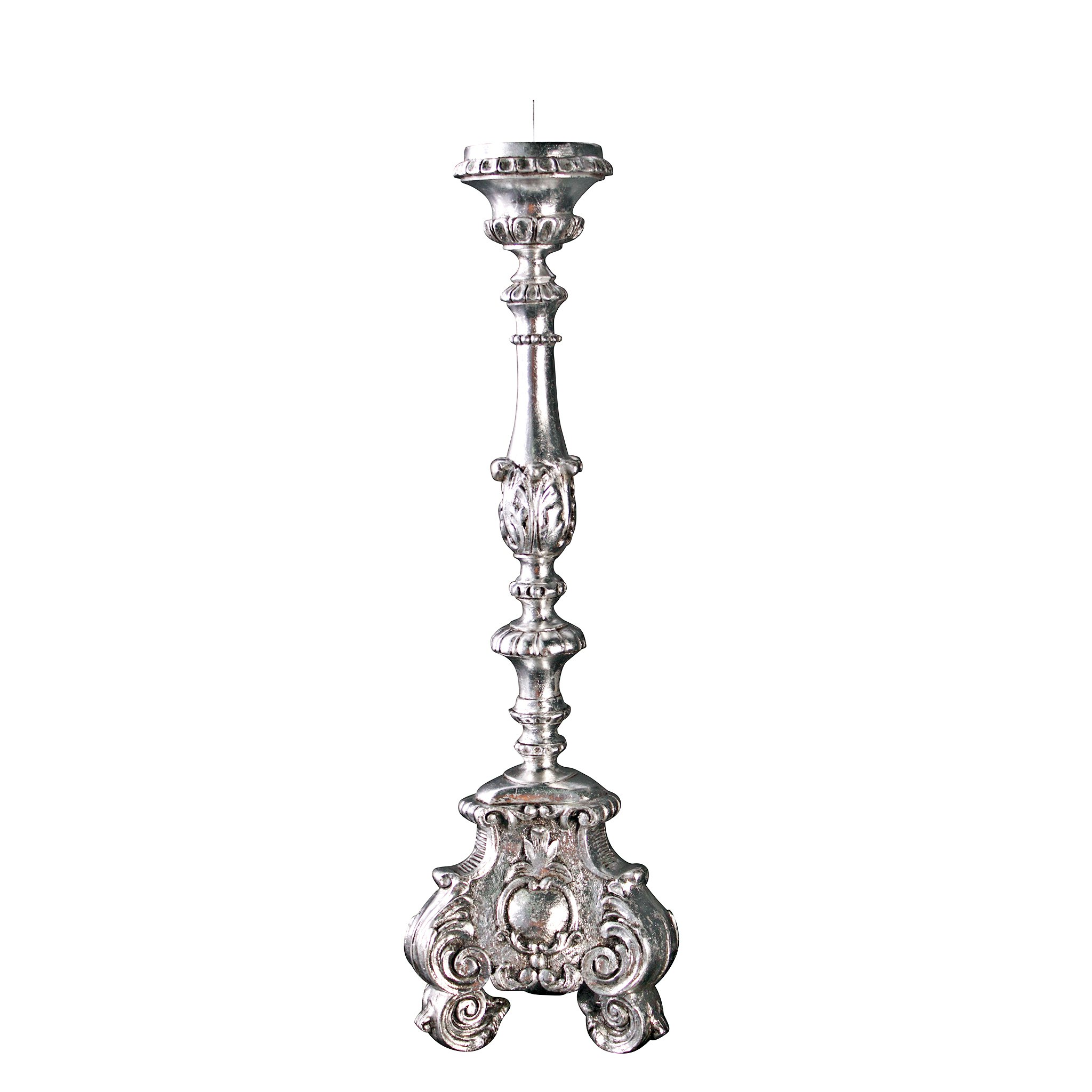 Toscano European Scroll-Footed Large Candlestick