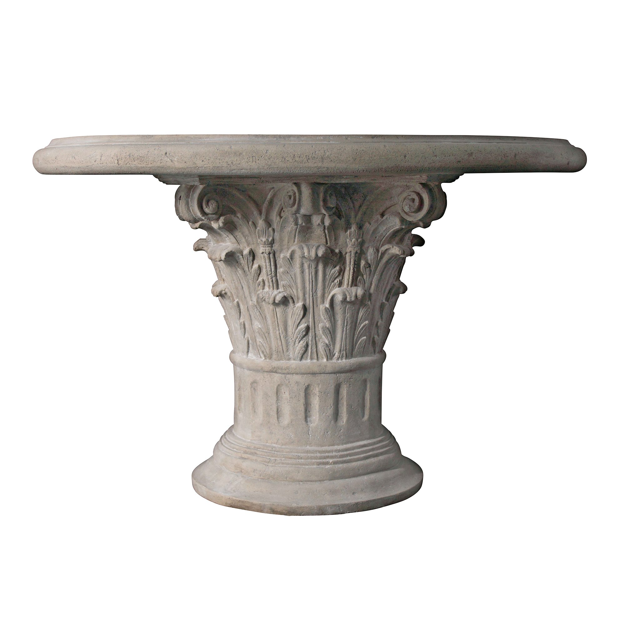 Toscano - Roman Corinthian Capital Architectural Table in Ancient Ivory, Fiberglass