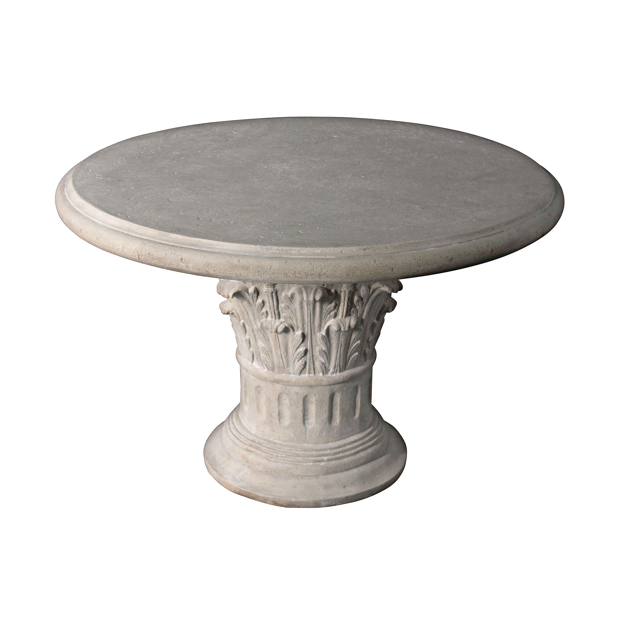 Toscano - Roman Corinthian Capital Architectural Table in Ancient Ivory, Fiberglass