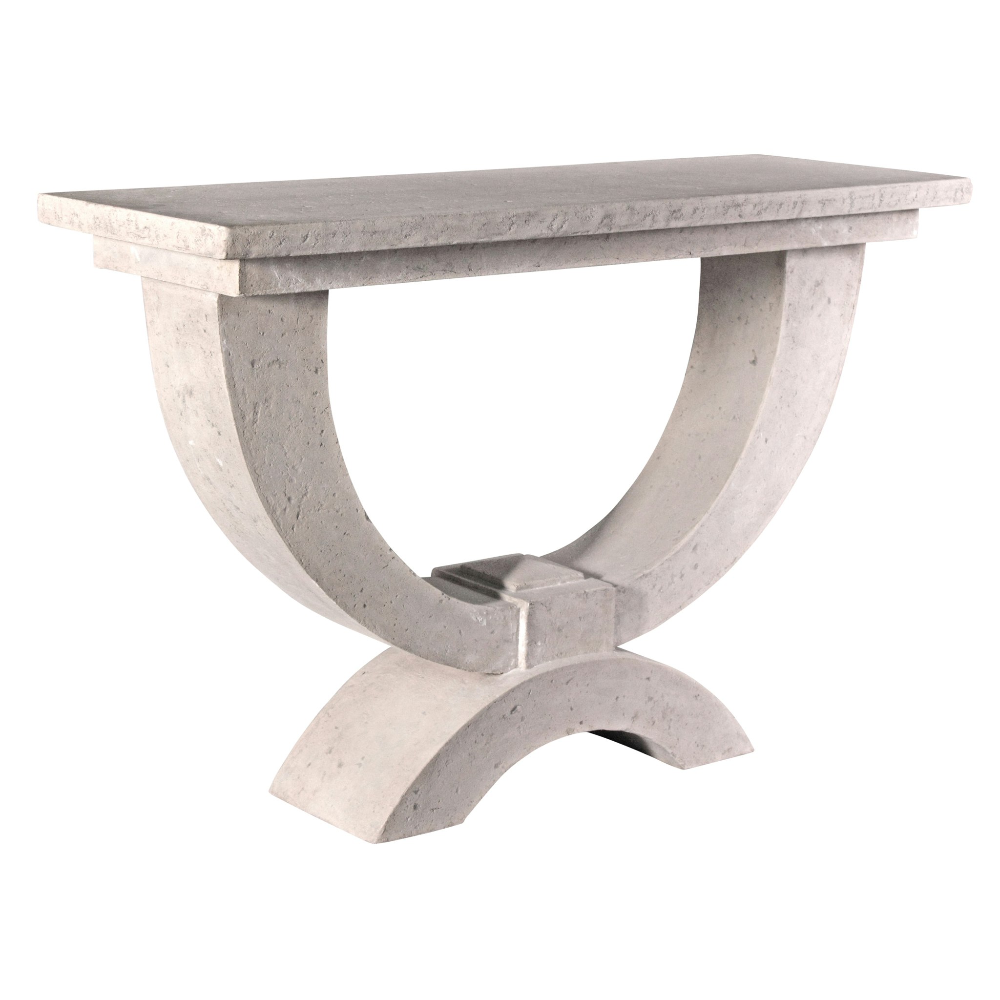 Toscano - The Moderno Arch of Stone Console in Antique Stone, Designer Resin