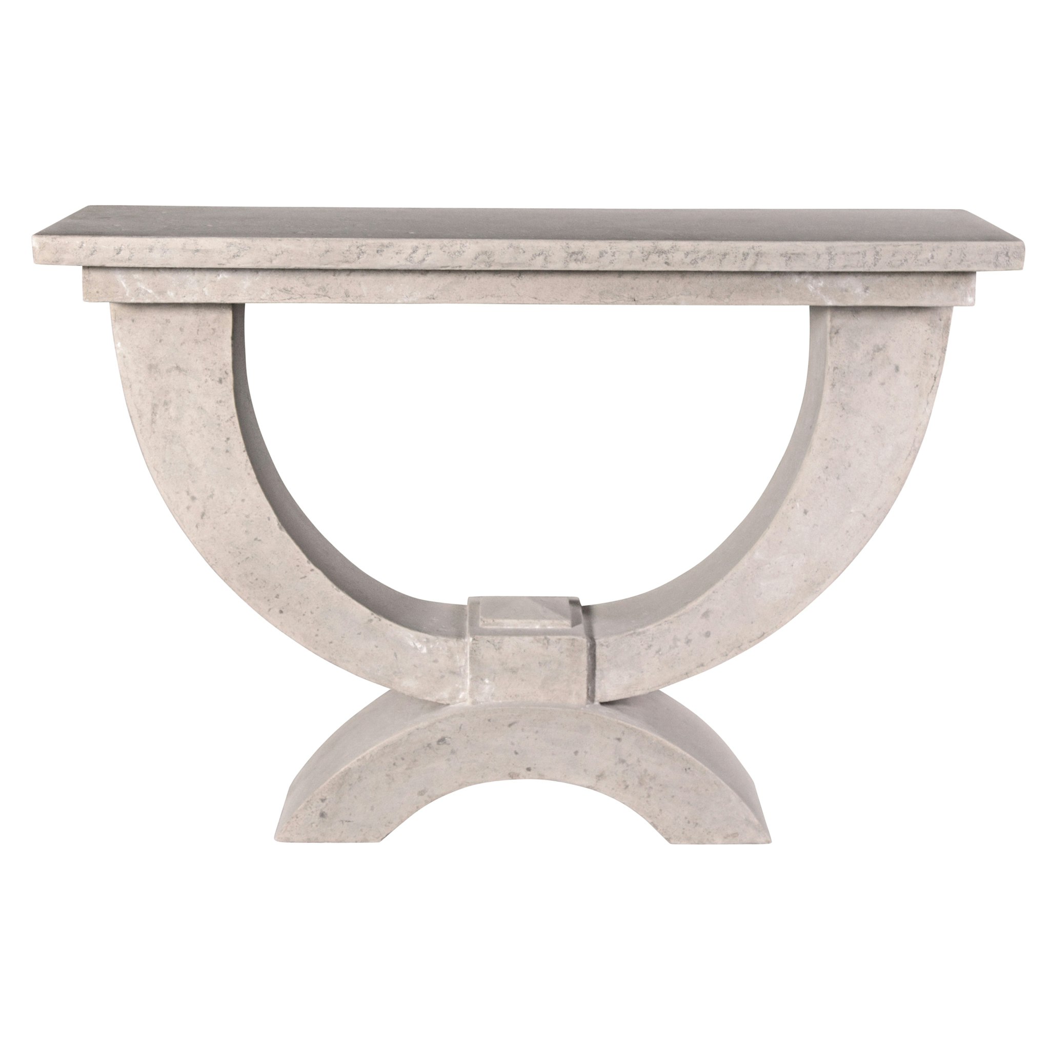 Toscano - The Moderno Arch of Stone Console in Antique Stone, Designer Resin