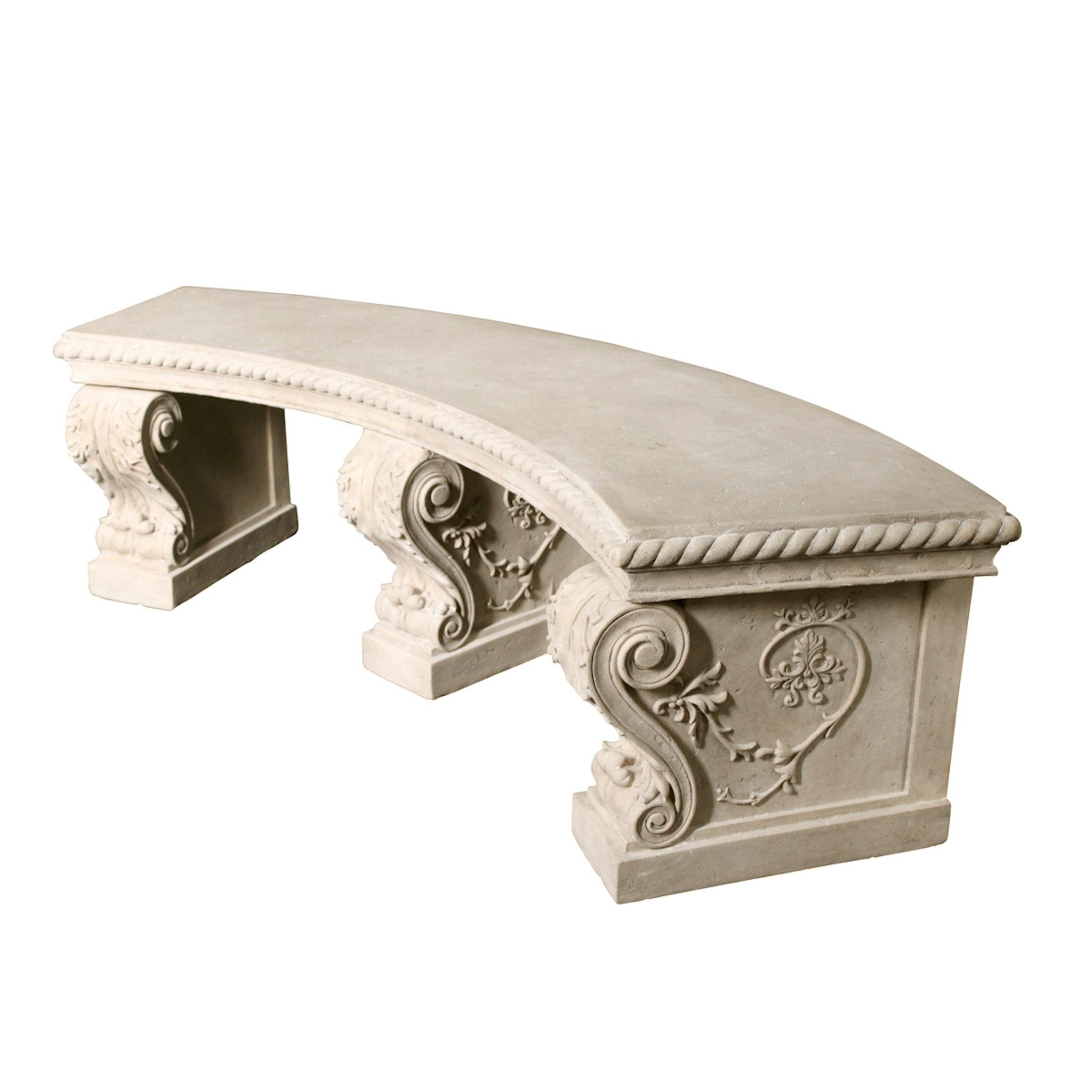 Toscano - The Salentino Crescent Garden Bench in Fiberglass