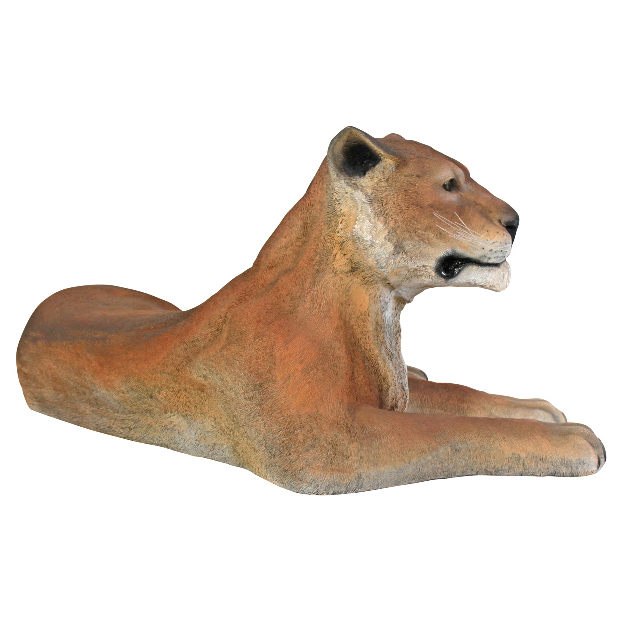 Toscano - Lioness Lying Down Life-Size Garden Statue