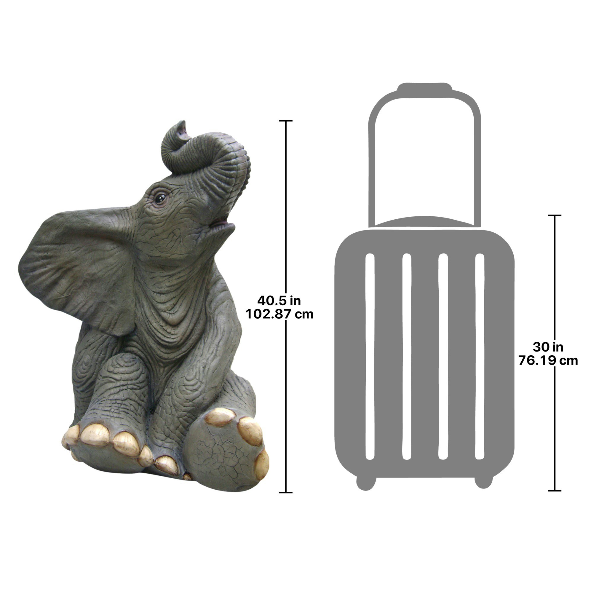 Toscano - Sitting Baby Elephant Garden Statue