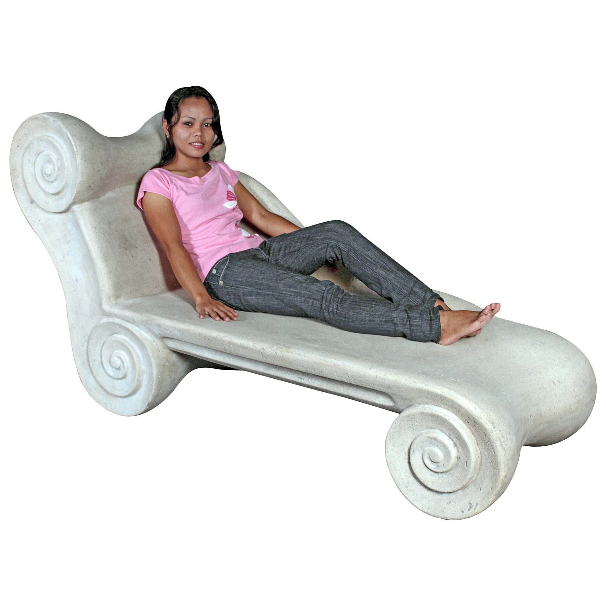 Toscano - Hadrian Villa Roman Spa Chaise Longue in Antique Stone, Fiberglass