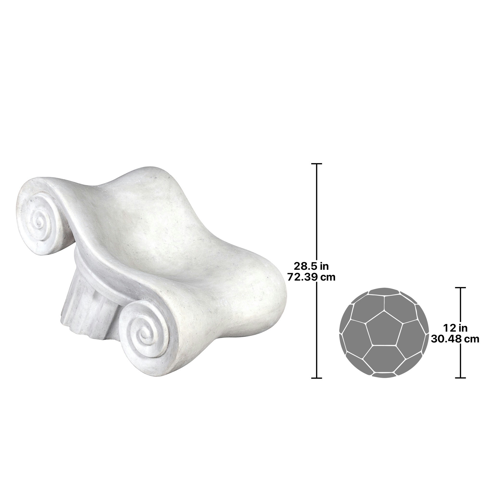 Toscano - Hadrian Villa Roman Spa Master Chair in Antique Stone, Fiberglass