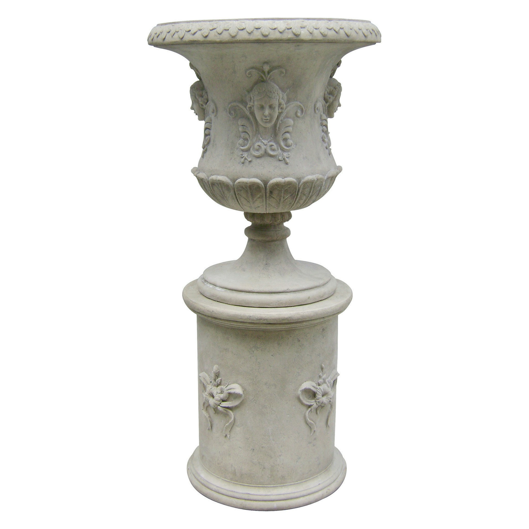 Toscano - Goddess Flora Architectural Garden Urn Statue with Plinth