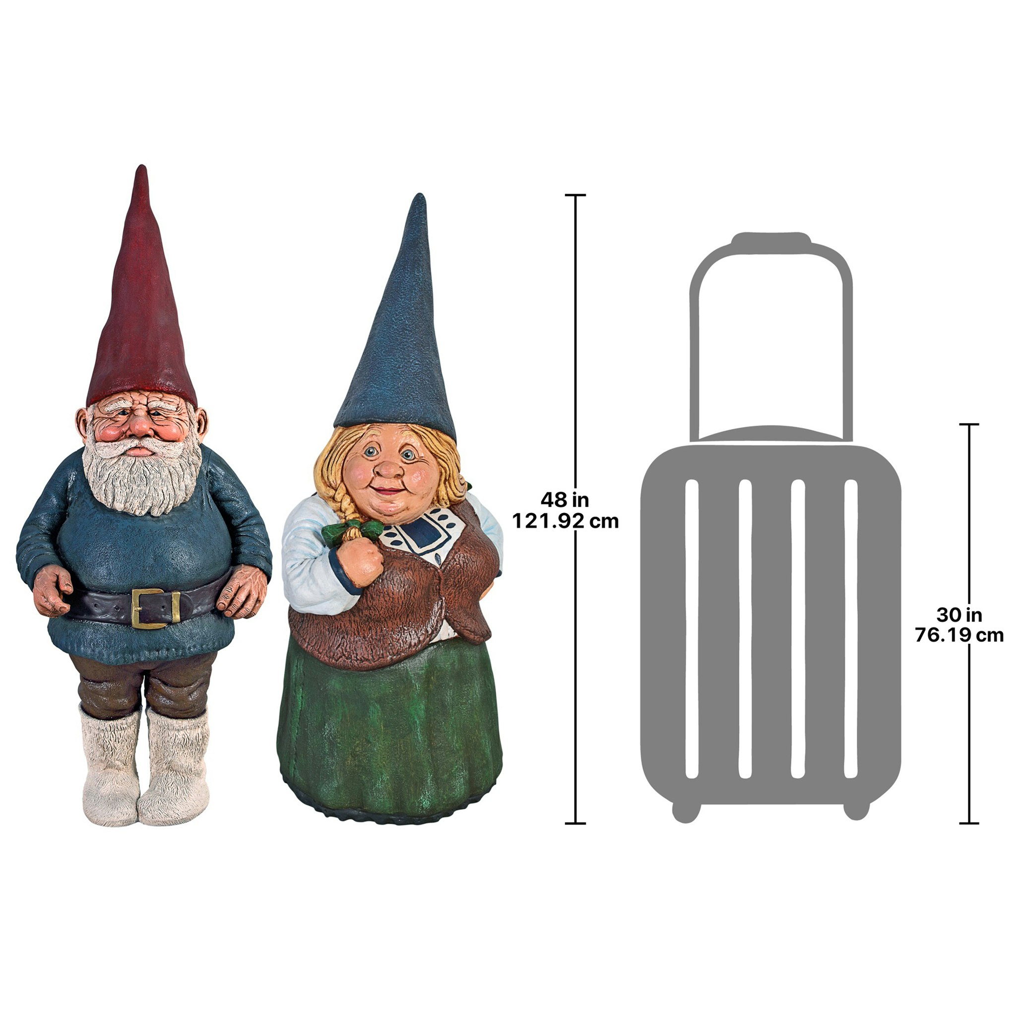 Toscano - Mother Dagmar  Father Friedmann Garden Gnome Statue Set