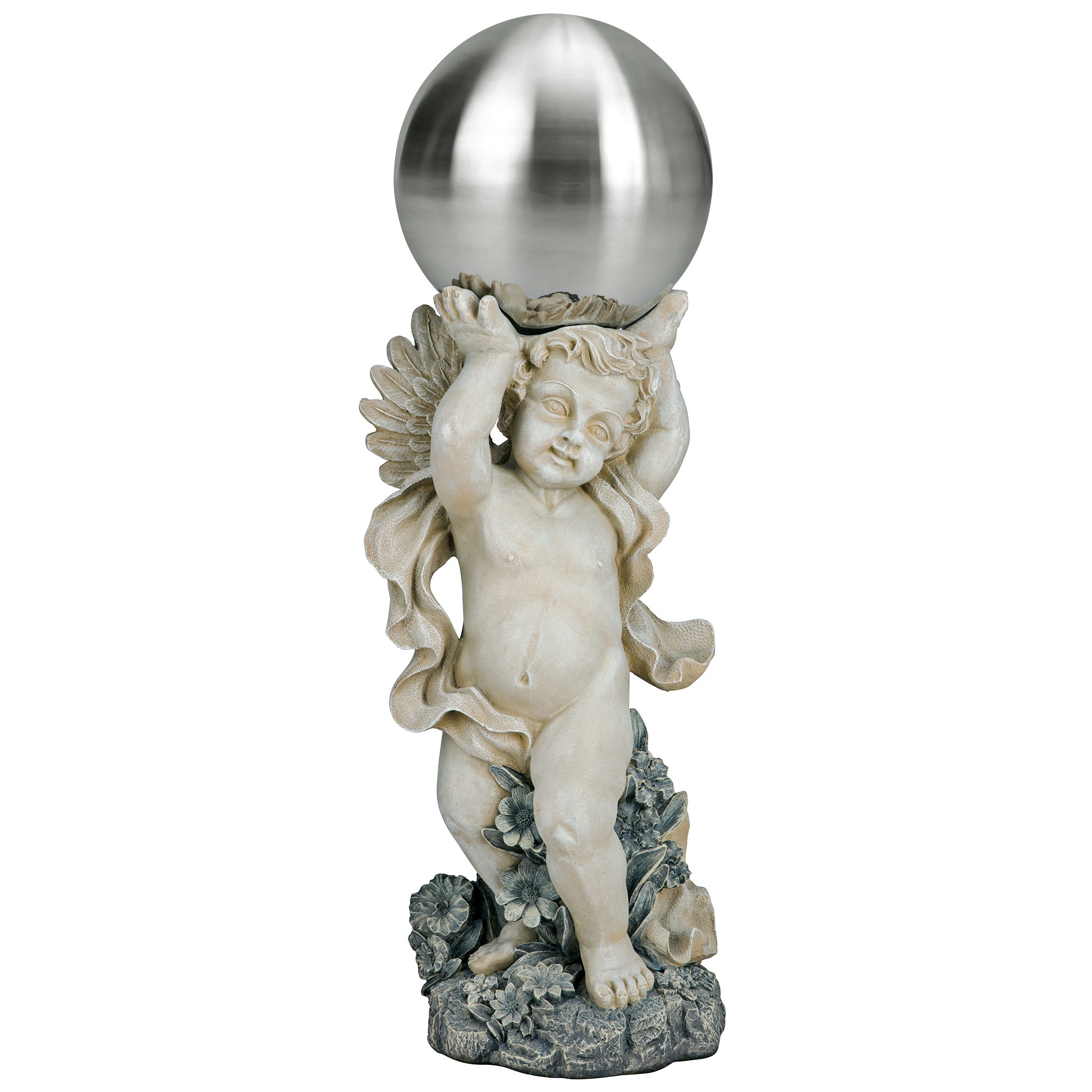 Toscano - Cheltenham Garden Metal Gazing Globe Cherub Statue