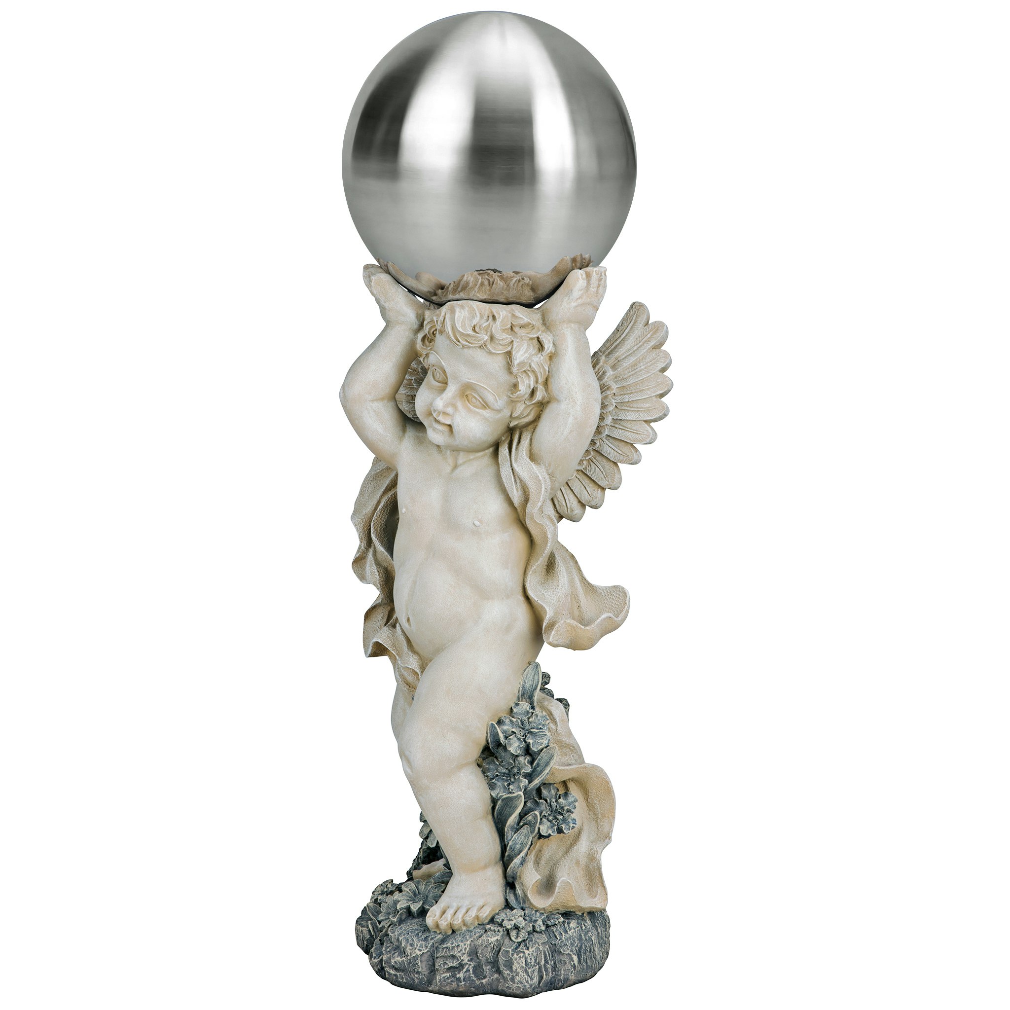 Toscano - Cheltenham Garden Metal Gazing Globe Cherub Statue