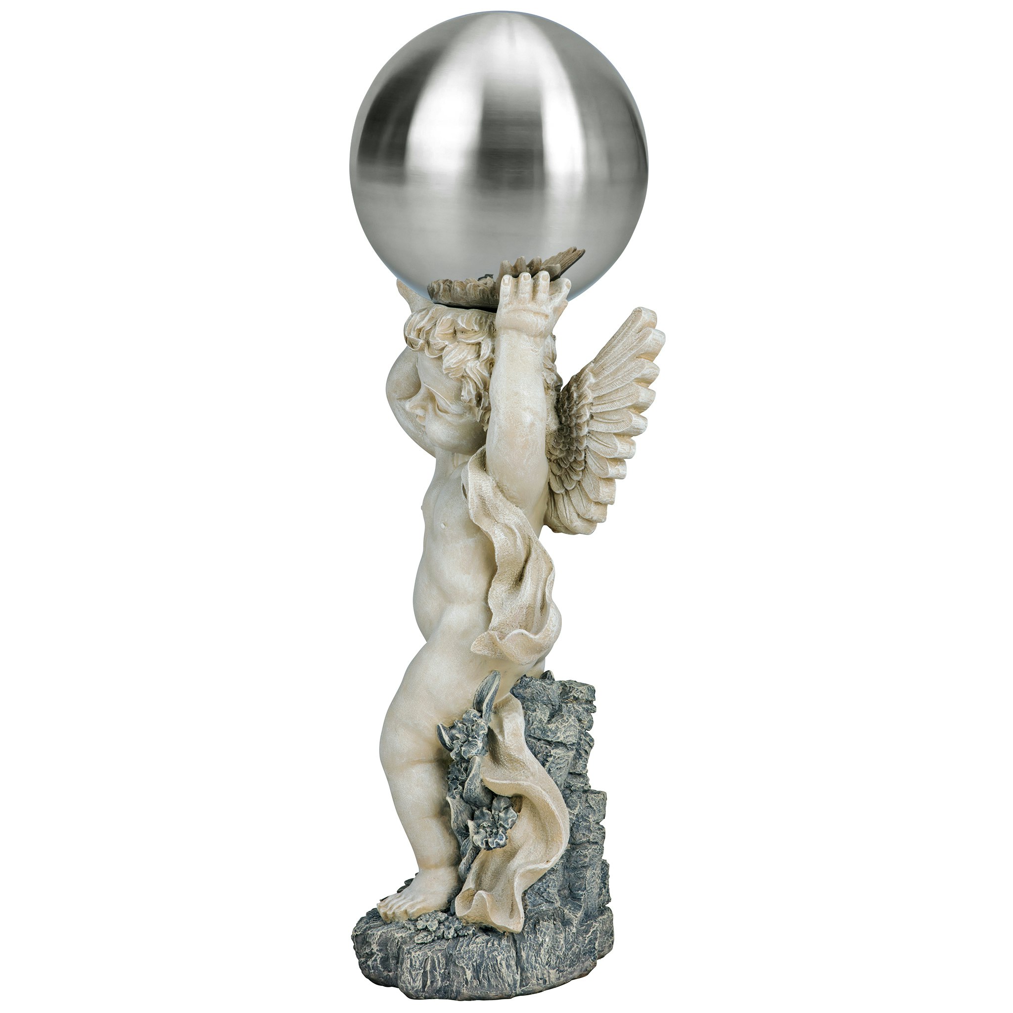 Toscano - Cheltenham Garden Metal Gazing Globe Cherub Statue