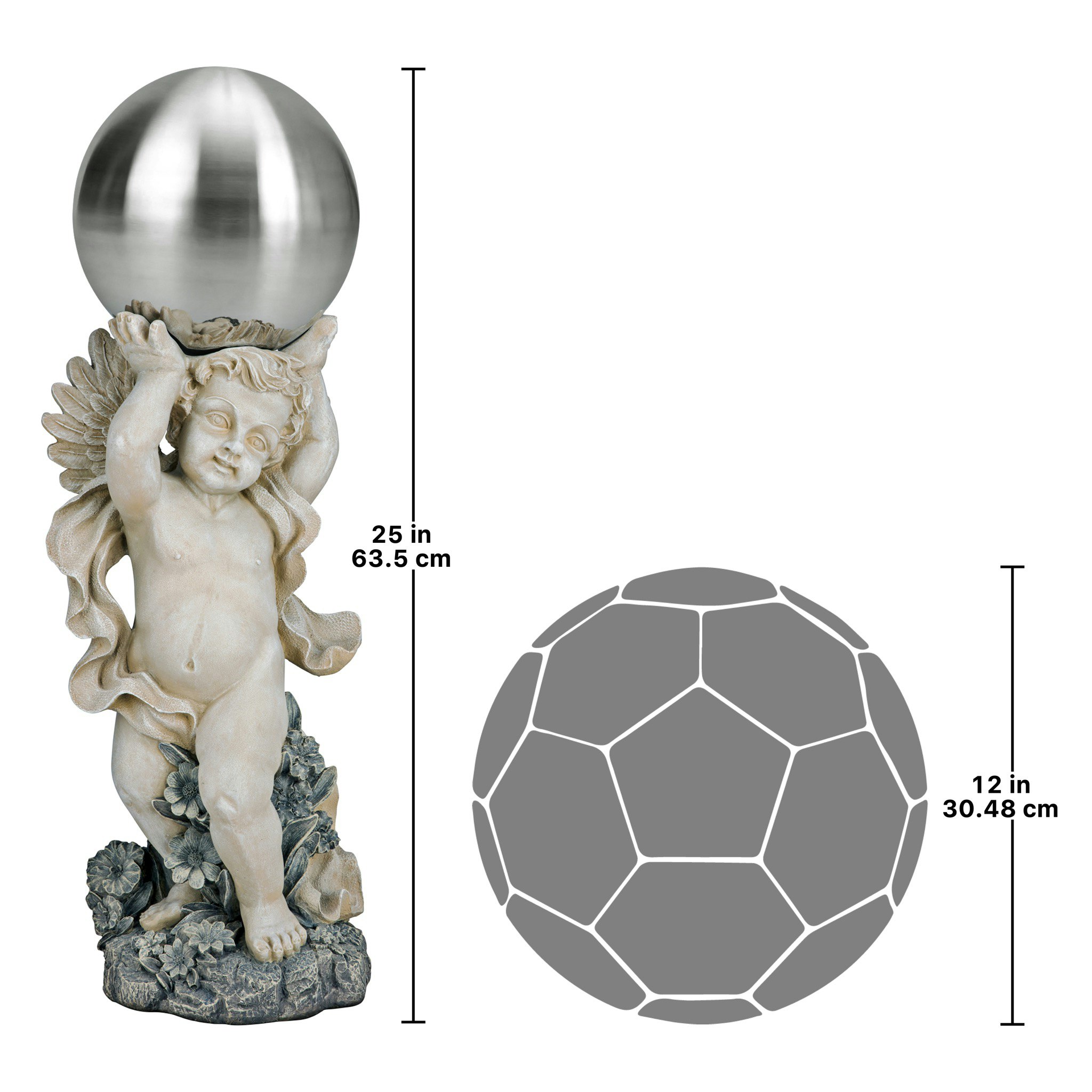 Toscano - Cheltenham Garden Metal Gazing Globe Cherub Statue