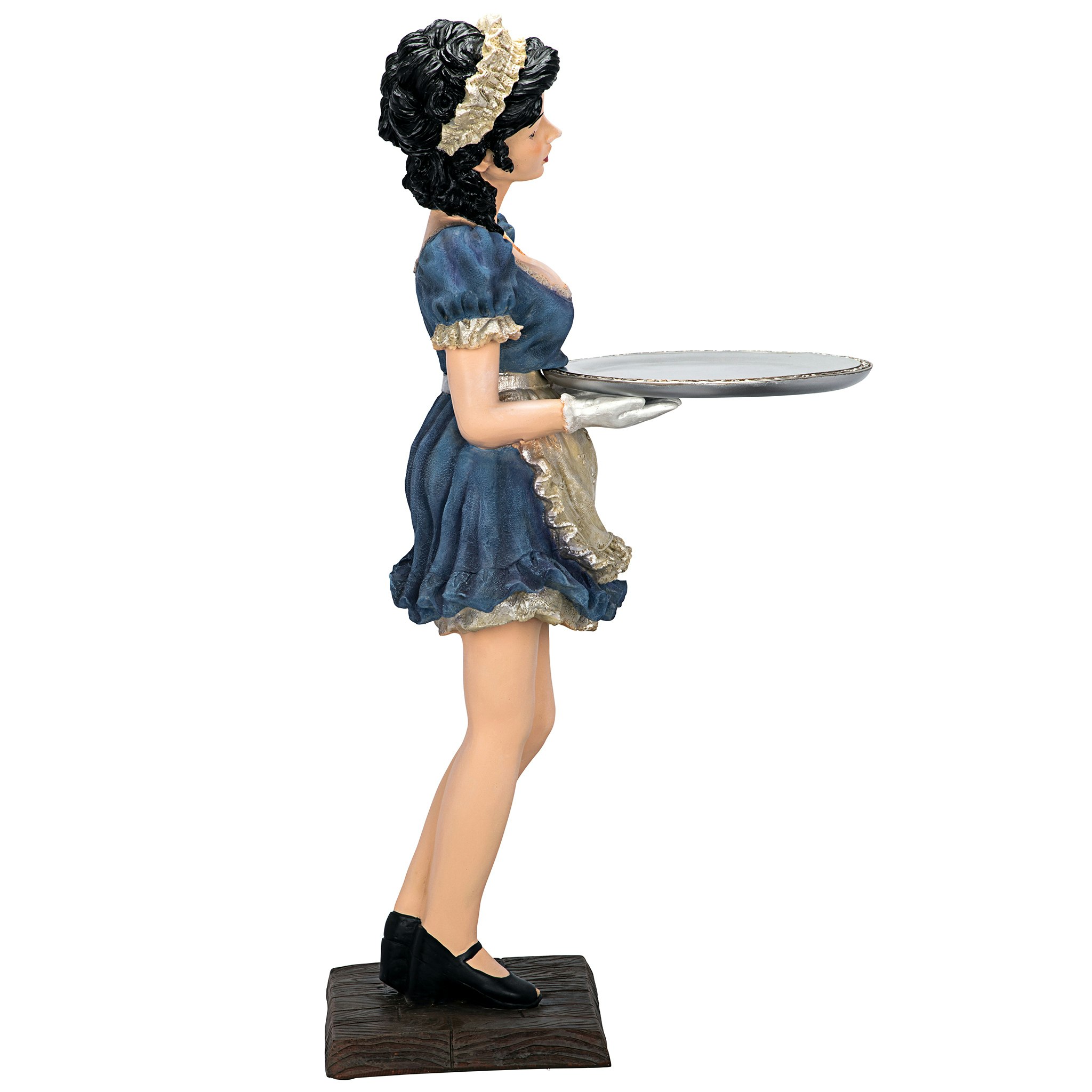 Toscano - Genevieve the Buxom French Maid Sculptural Pedestal Table in Designer Resin