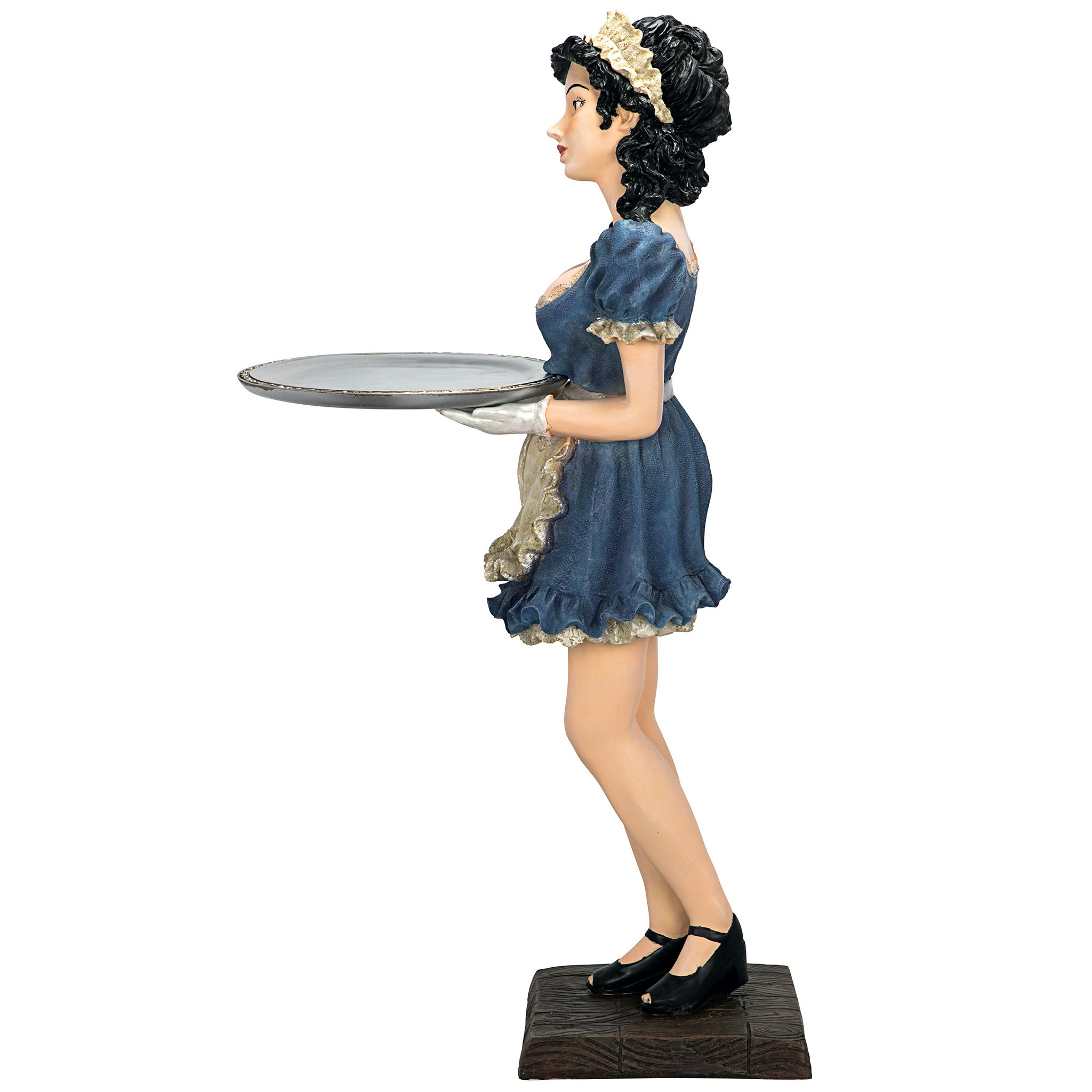 Toscano - Genevieve the Buxom French Maid Sculptural Pedestal Table in Designer Resin