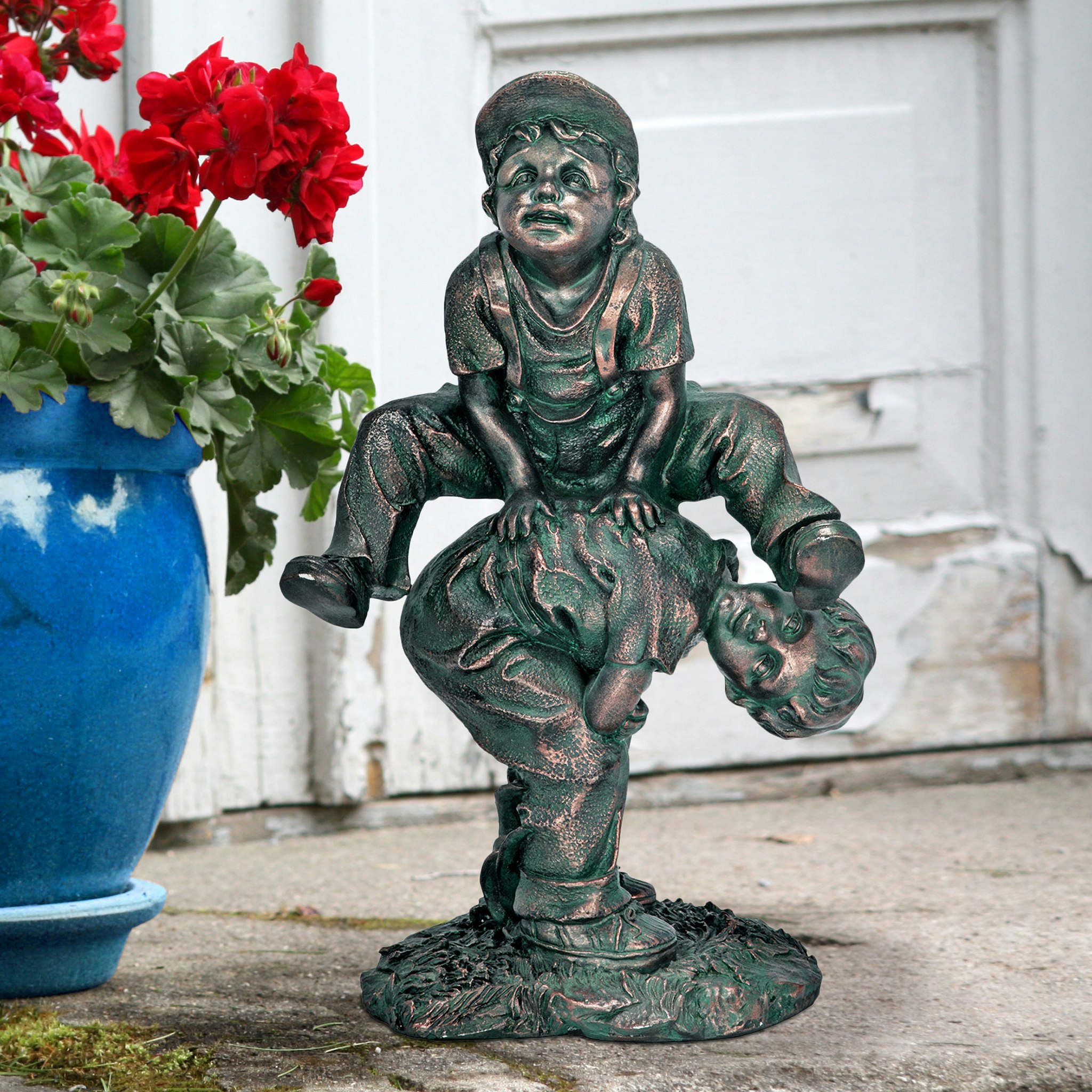 Toscano - Leap Froggin Playing Boys Garden Statue