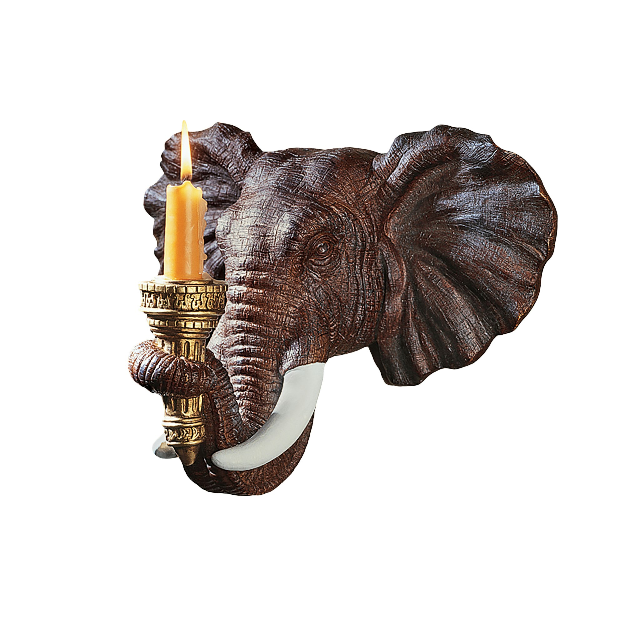 Toscano Elephant Sculptural Wall Candle Sconce