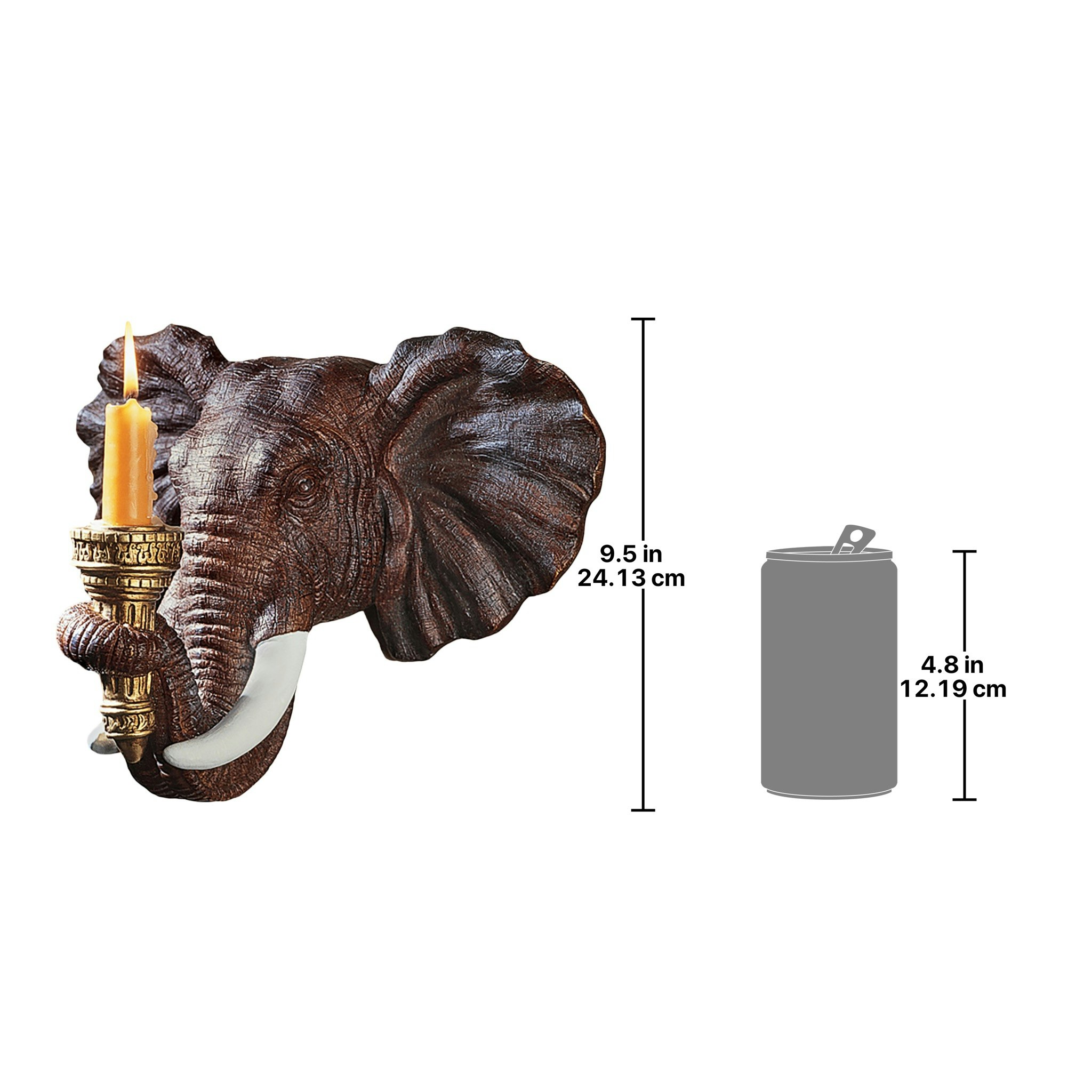 Toscano Elephant Sculptural Wall Candle Sconce